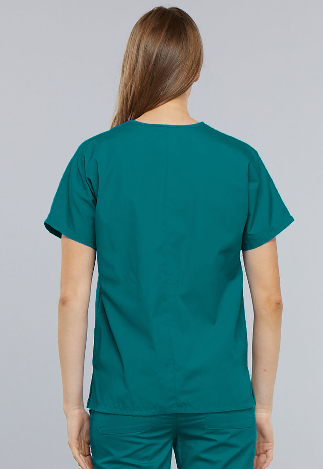 Workwear Originals 4700 Women's V-Neck Scrub Top Teal Blue