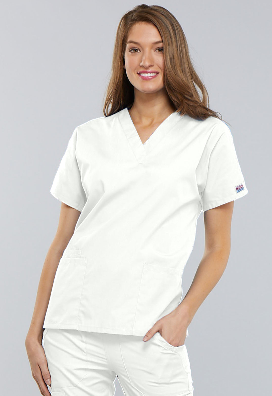 Workwear Originals 4700 Women's V-Neck Scrub Top White