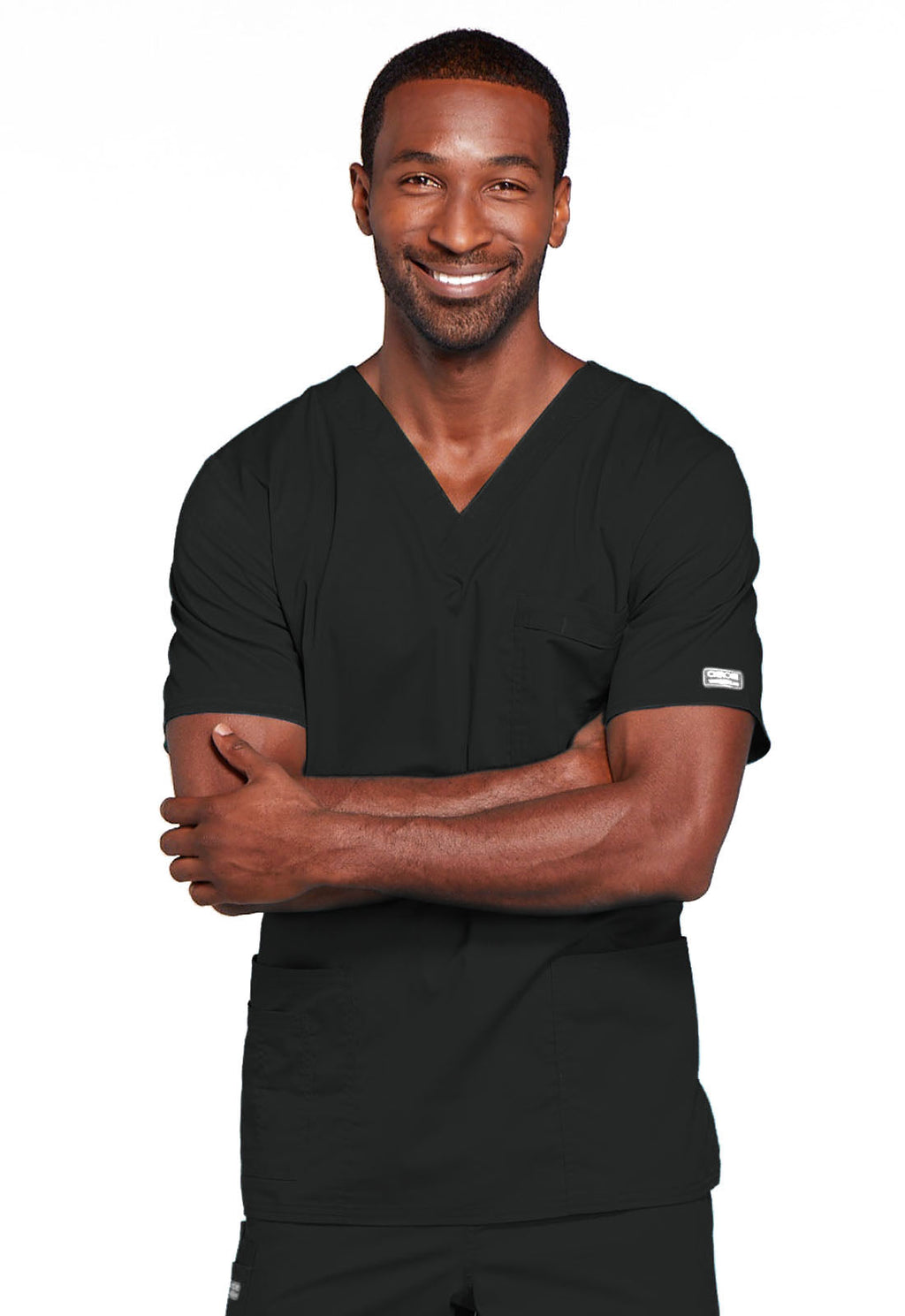 Workwear Core Stretch 4725 Unisex Unisex V-Neck Scrub Top Black