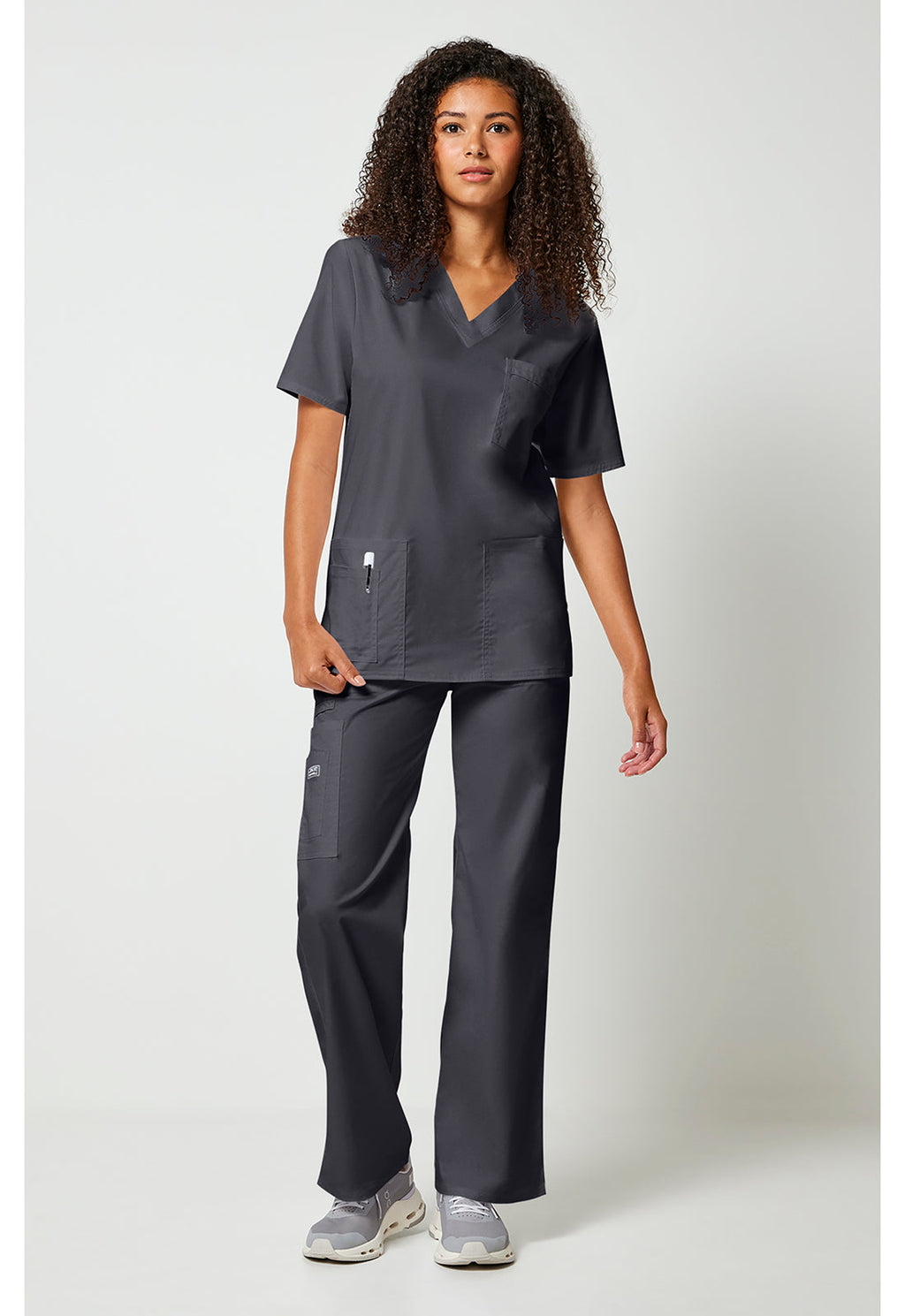 Workwear Core Stretch 4725 Unisex Unisex V-Neck Scrub Top Pewter