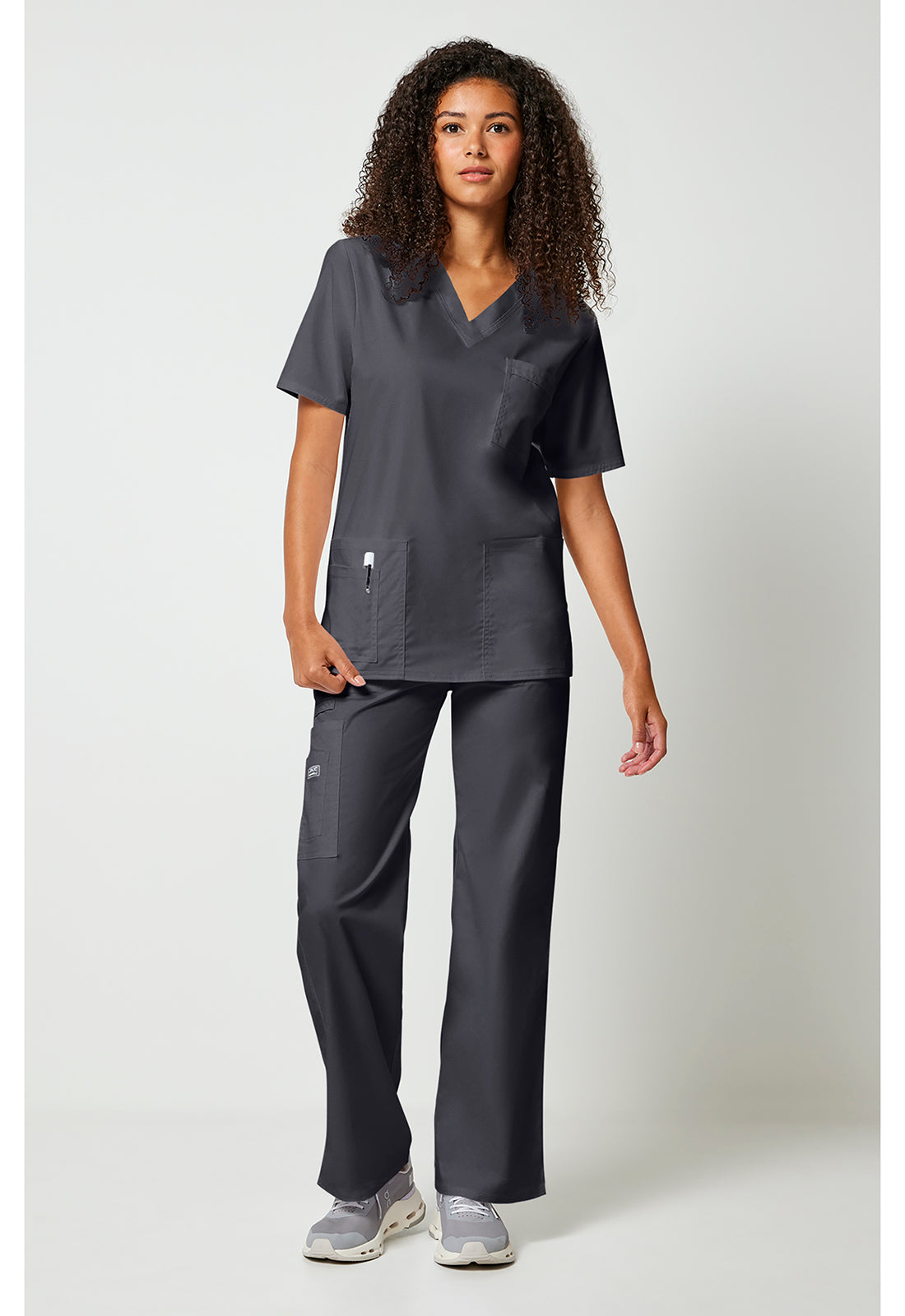 Workwear Core Stretch 4725 Unisex Unisex V-Neck Scrub Top Pewter