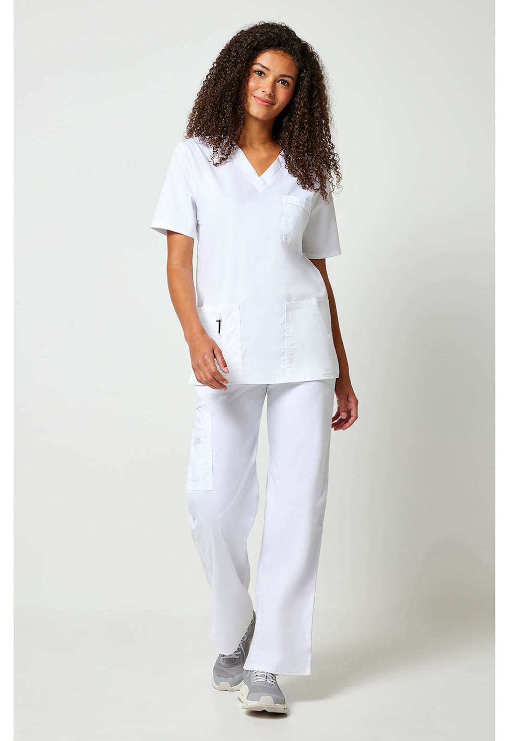 Workwear Core Stretch 4725 Unisex Unisex V-Neck Scrub Top White