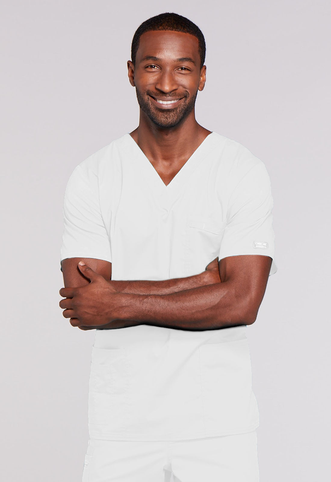 Workwear Core Stretch 4725 Unisex Unisex V-Neck Scrub Top White