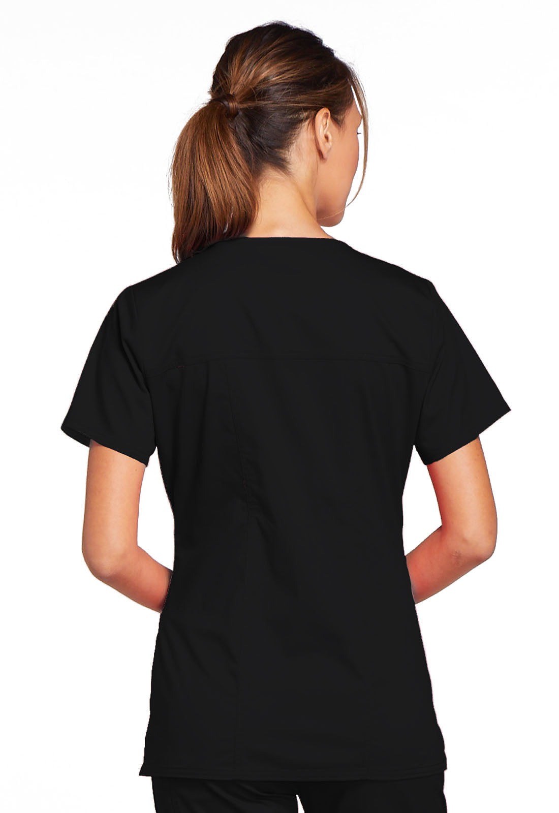 Workwear Core Stretch 4727 Women's V-Neck Scrub Top Black
