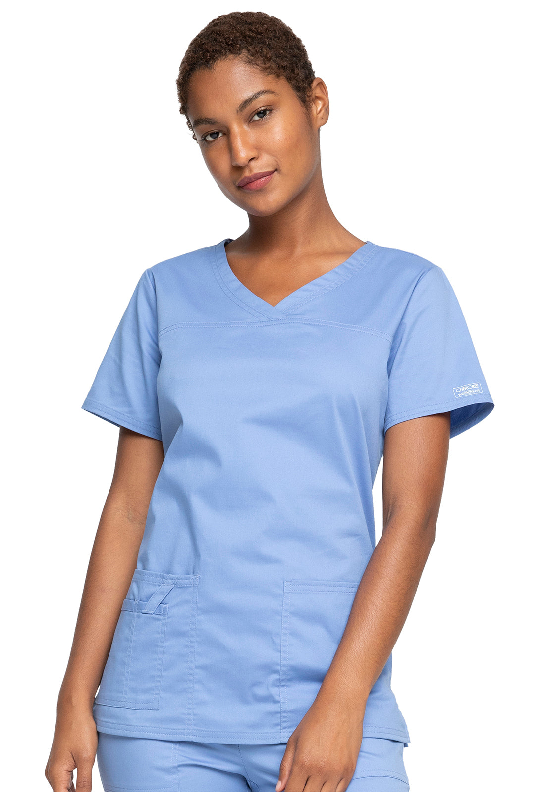 Workwear Core Stretch 4727 Women's V-Neck Scrub Top Ciel
