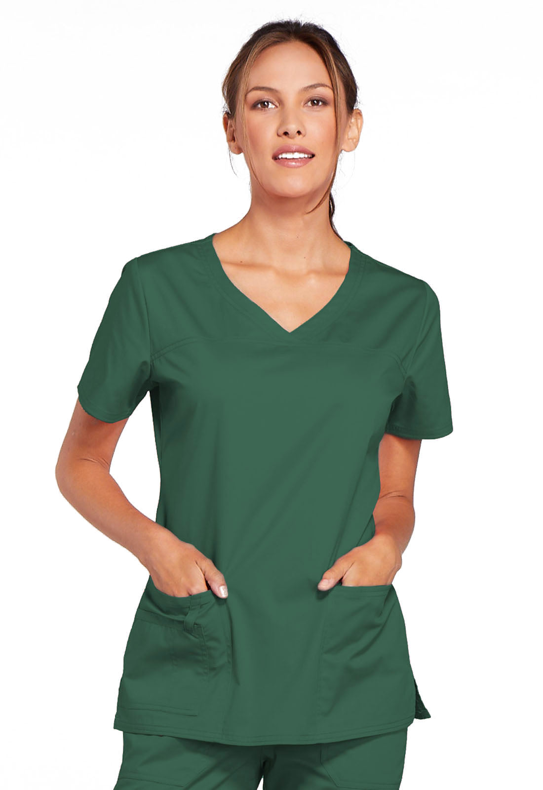 Workwear Core Stretch 4727 Women's V-Neck Scrub Top Hunter Green