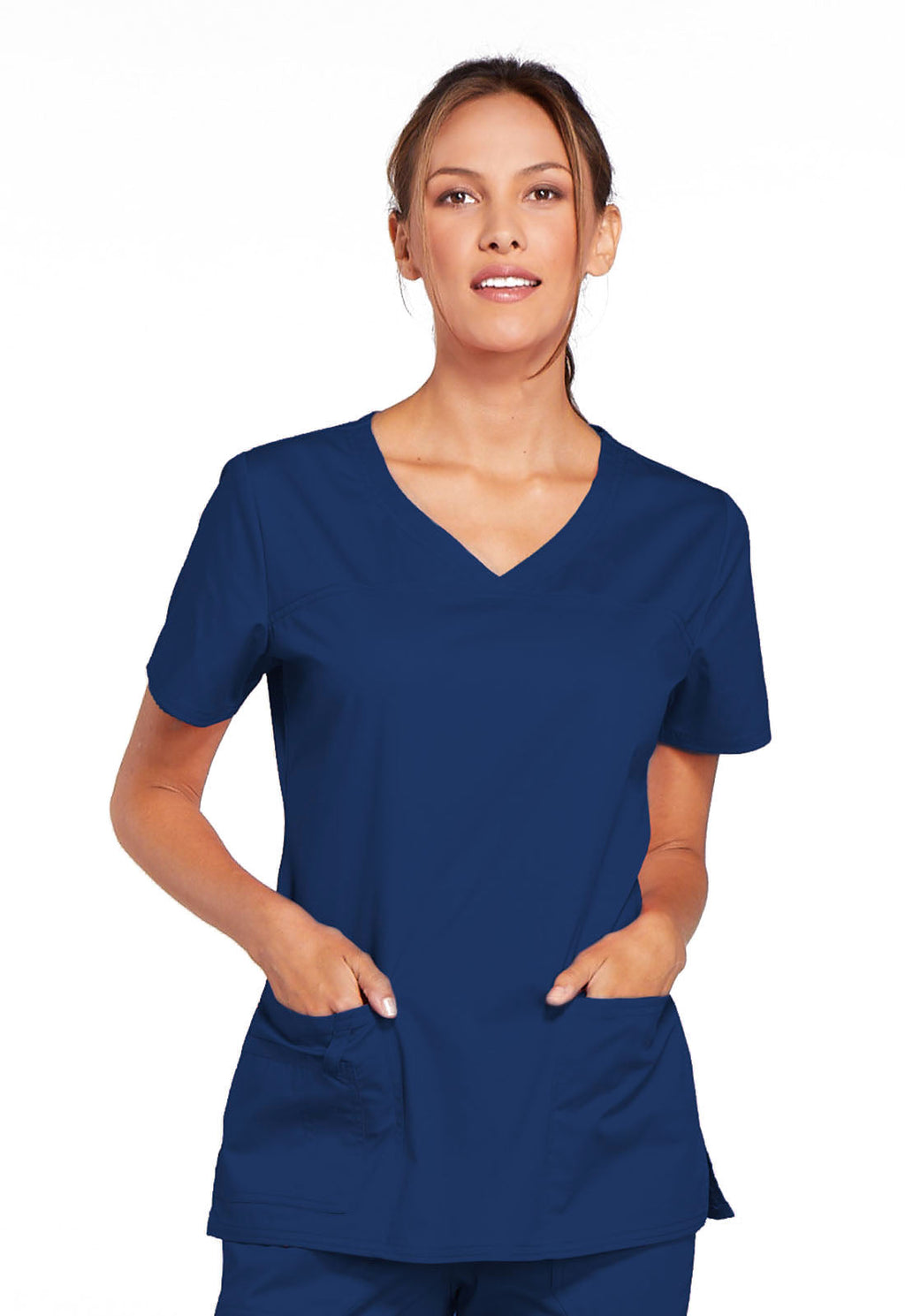 Workwear Core Stretch 4727 Women's V-Neck Scrub Top Navy