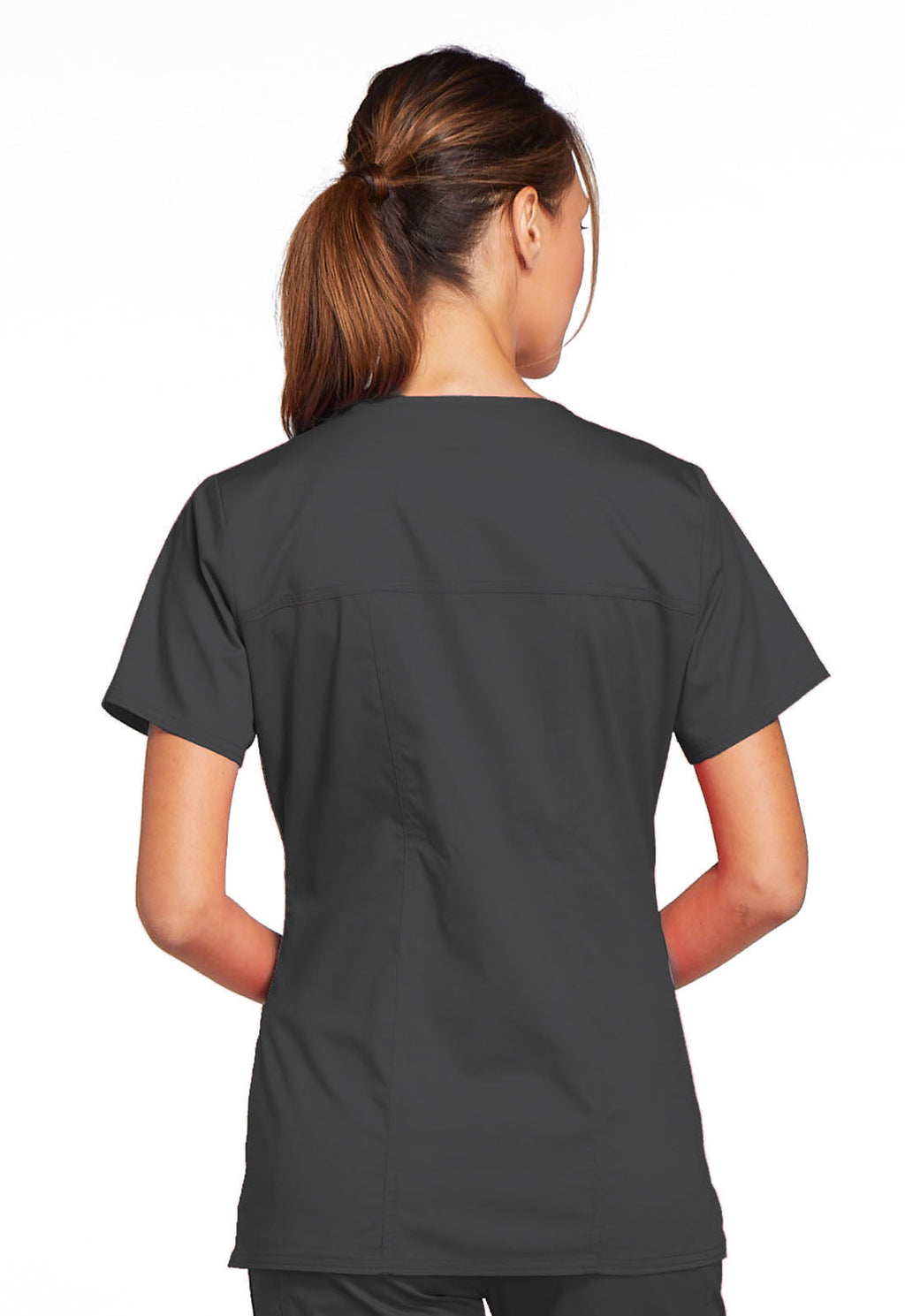 Workwear Core Stretch 4727 Women's V-Neck Scrub Top Pewter