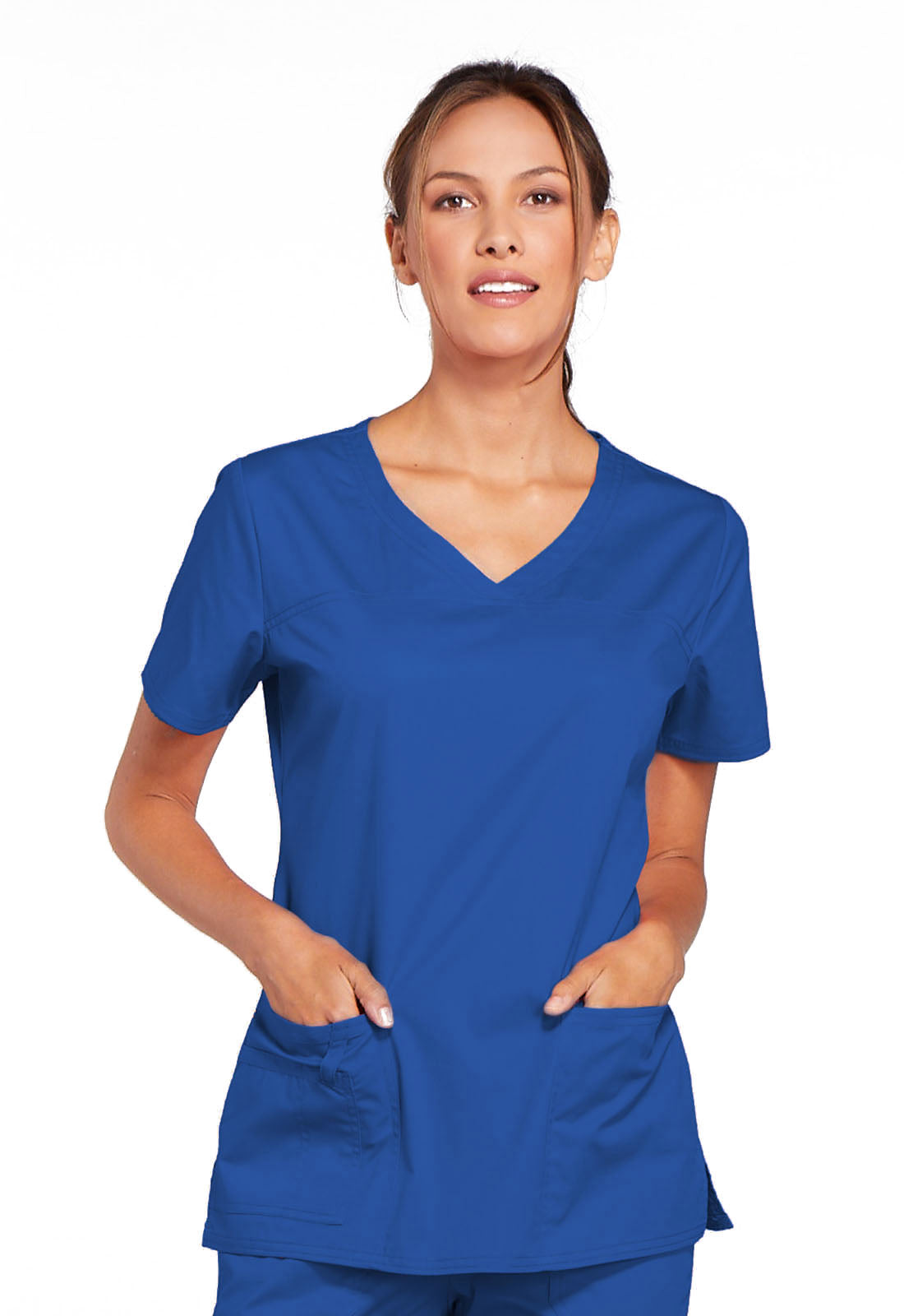 Workwear Core Stretch 4727 Women's V-Neck Scrub Top Royal