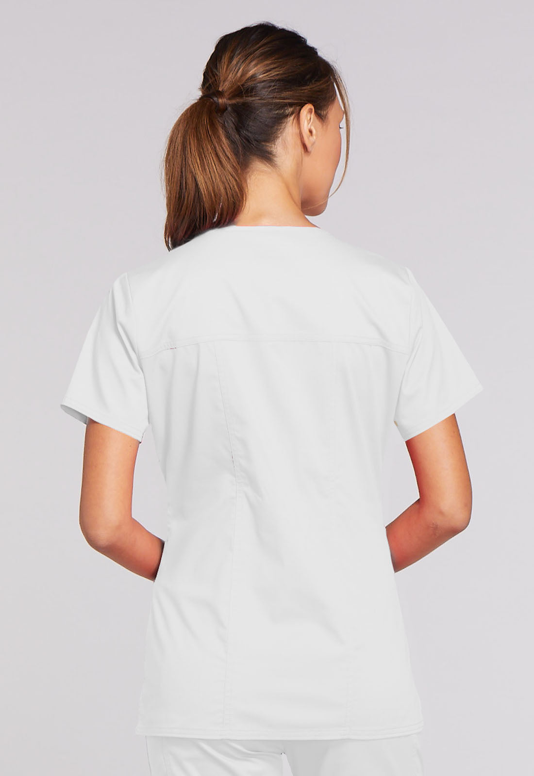 Workwear Core Stretch 4727 Women's V-Neck Scrub Top White