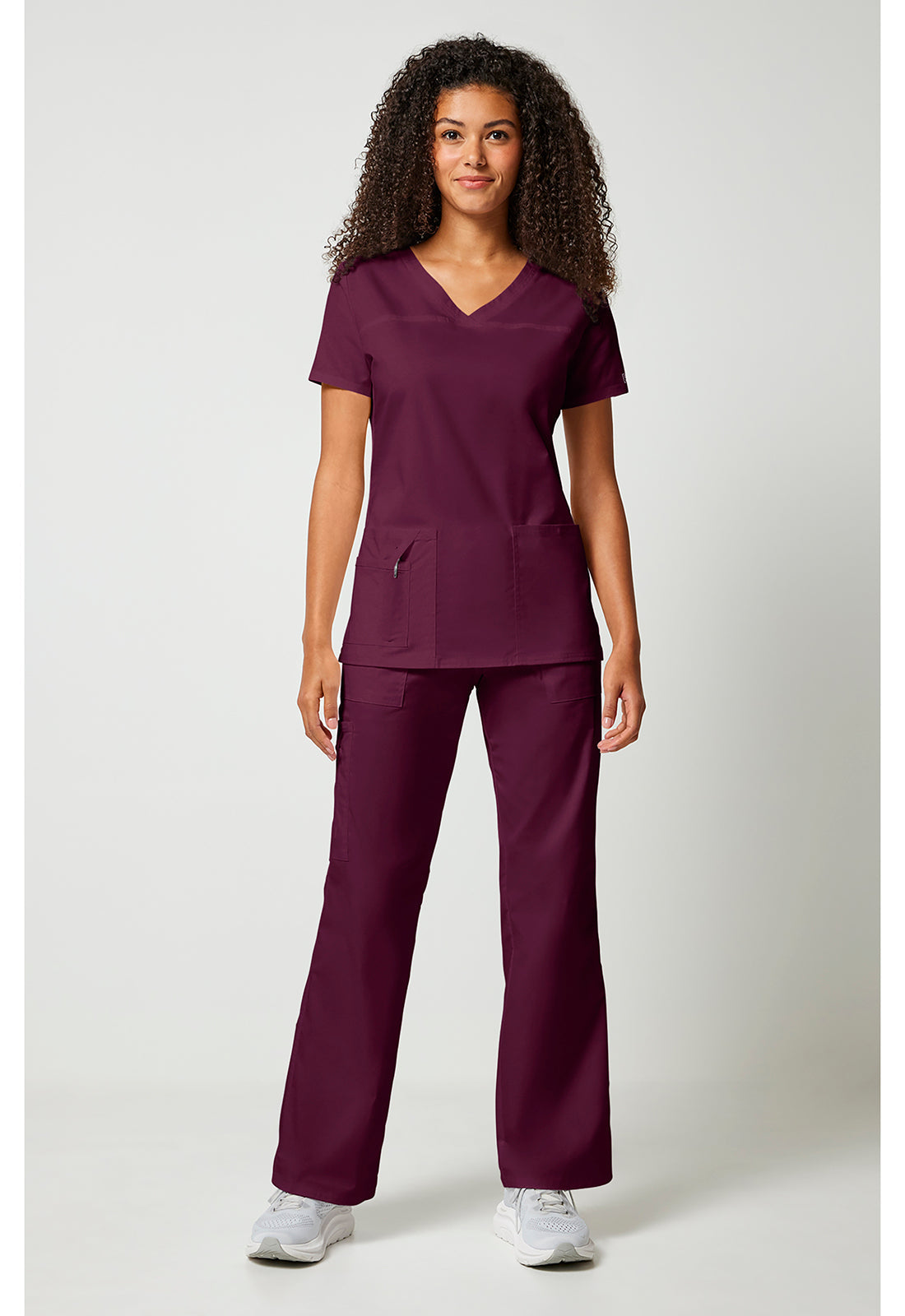 Workwear Core Stretch 4727 Women's V-Neck Scrub Top Wine