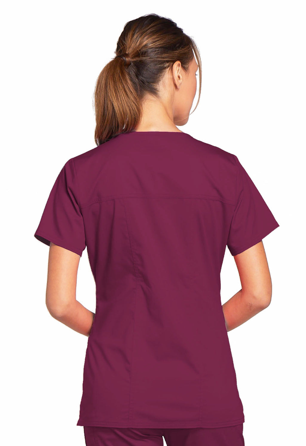 Workwear Core Stretch 4727 Women's V-Neck Scrub Top Wine