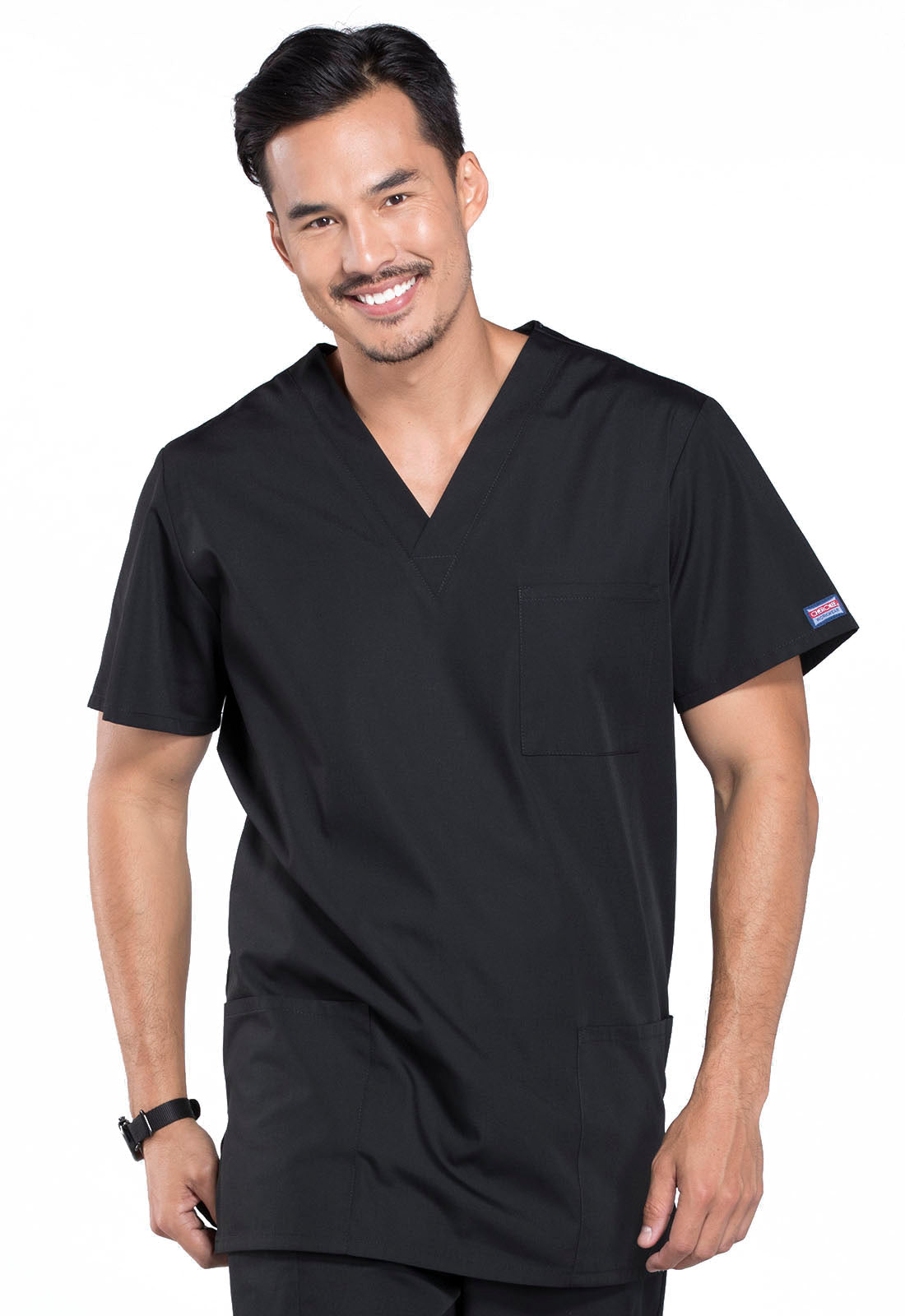 Workwear Originals 4876 Unisex Unisex V-Neck Scrub Top Black
