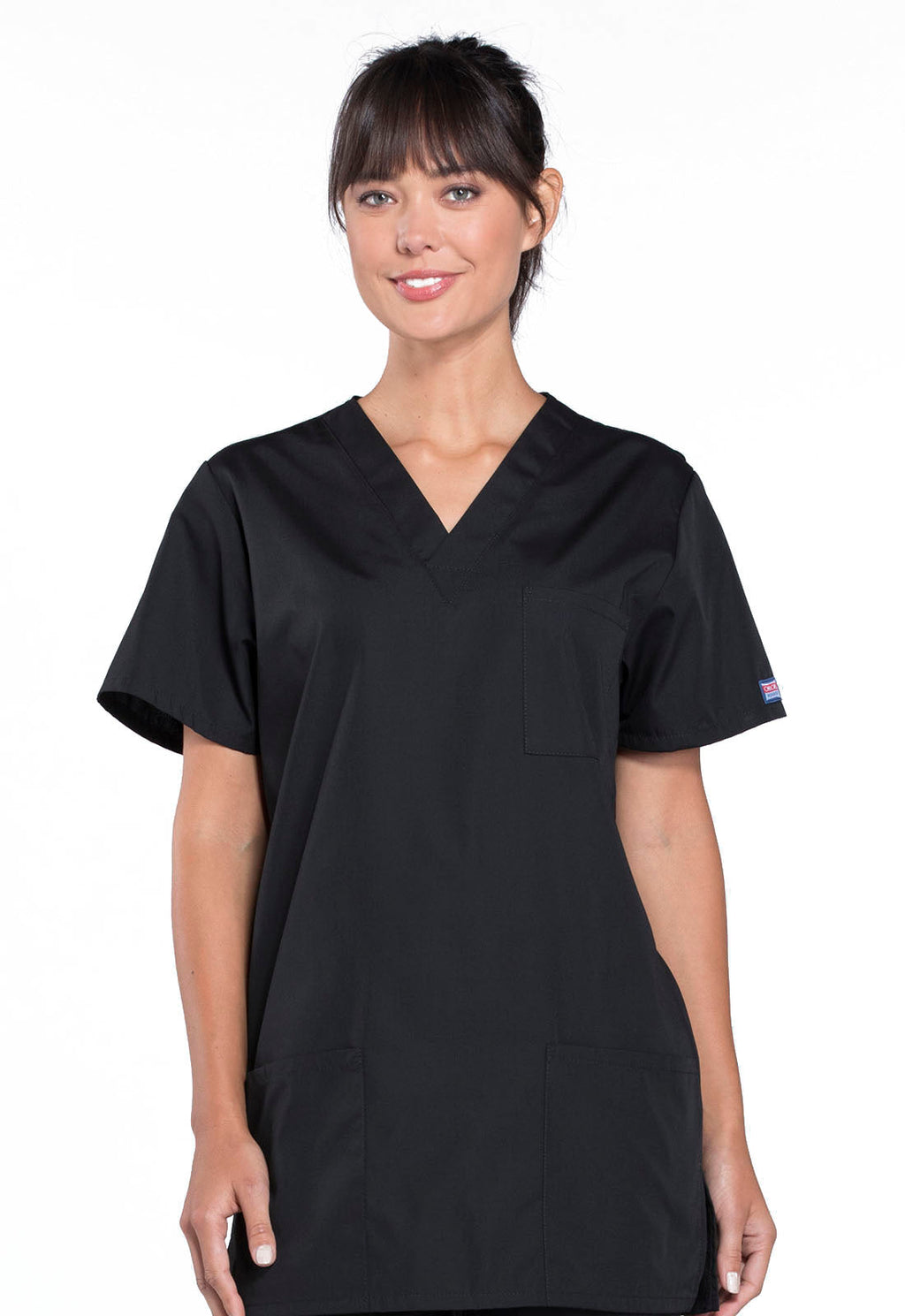 Workwear Originals 4876 Unisex Unisex V-Neck Scrub Top Black