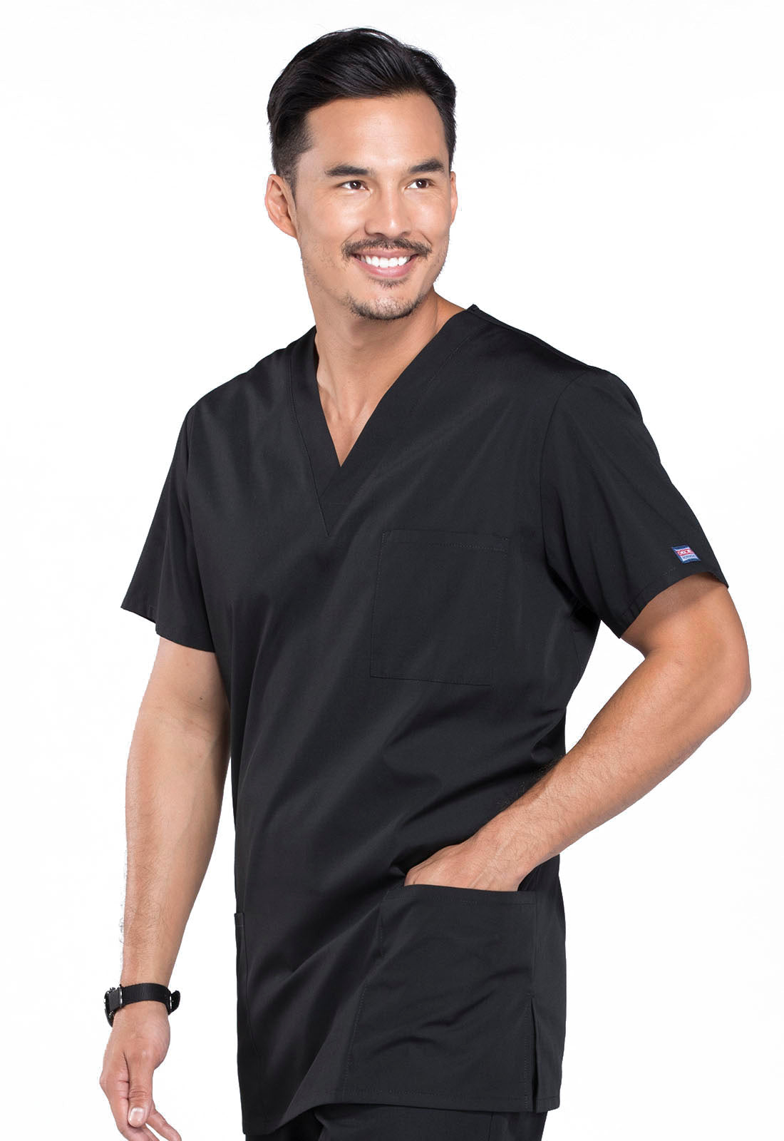 Workwear Originals 4876 Unisex Unisex V-Neck Scrub Top Black