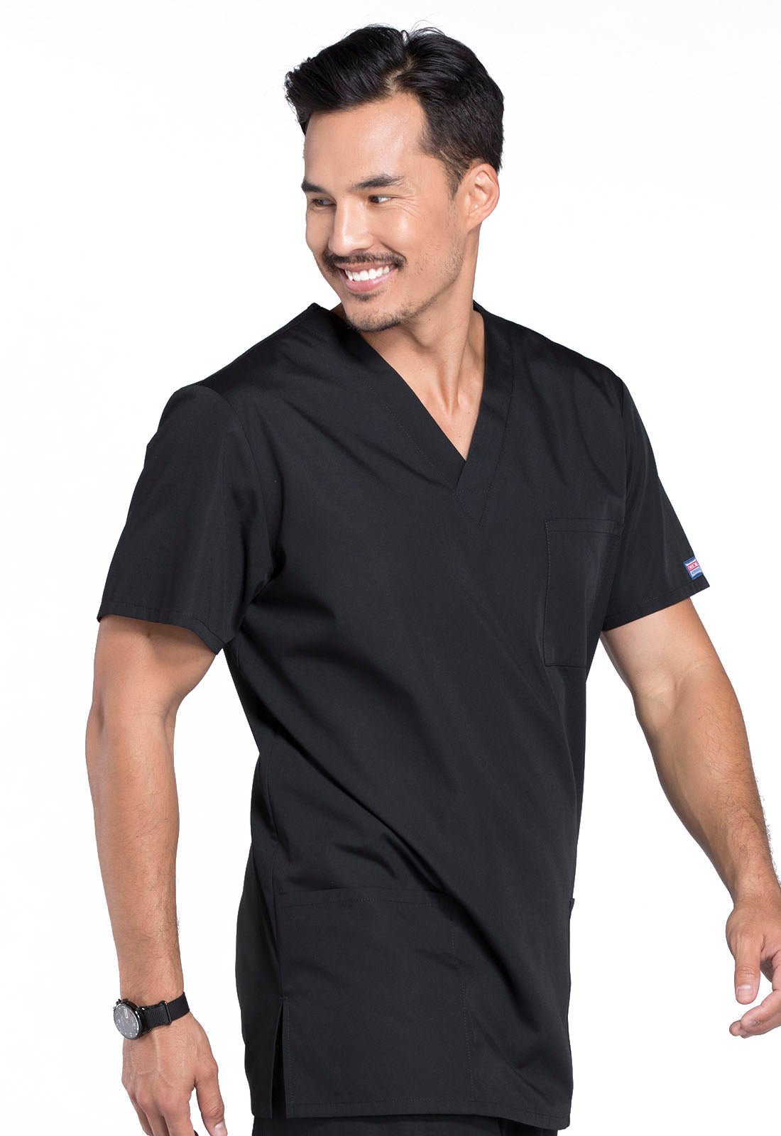 Workwear Originals 4876 Unisex Unisex V-Neck Scrub Top Black