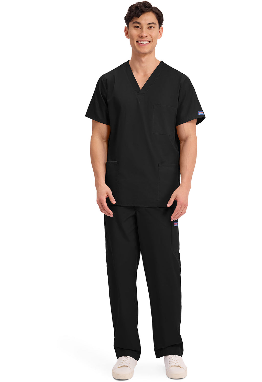 Workwear Originals 4876 Unisex Unisex V-Neck Scrub Top Black