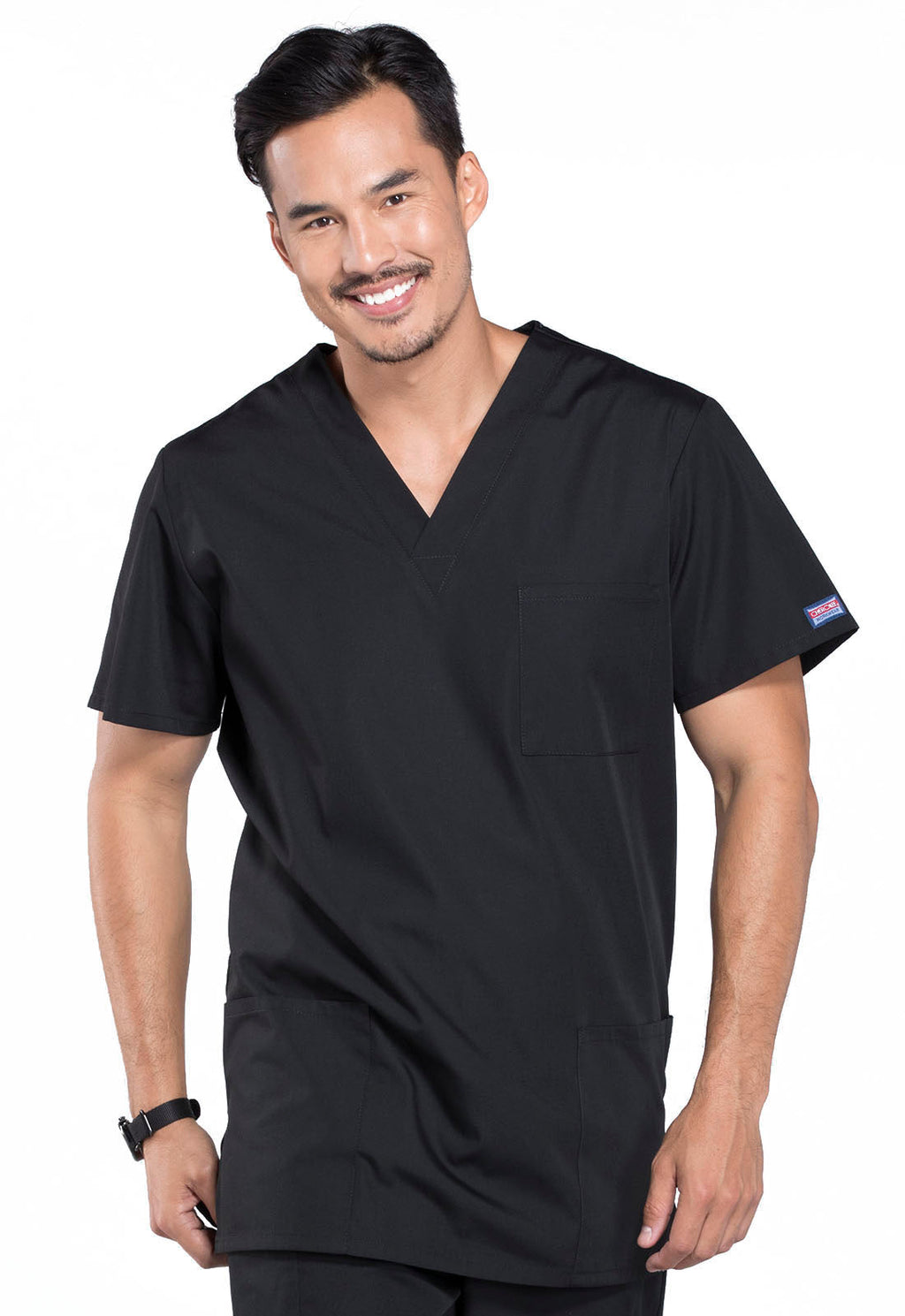 Workwear Originals 4876 Unisex Unisex V-Neck Scrub Top Black