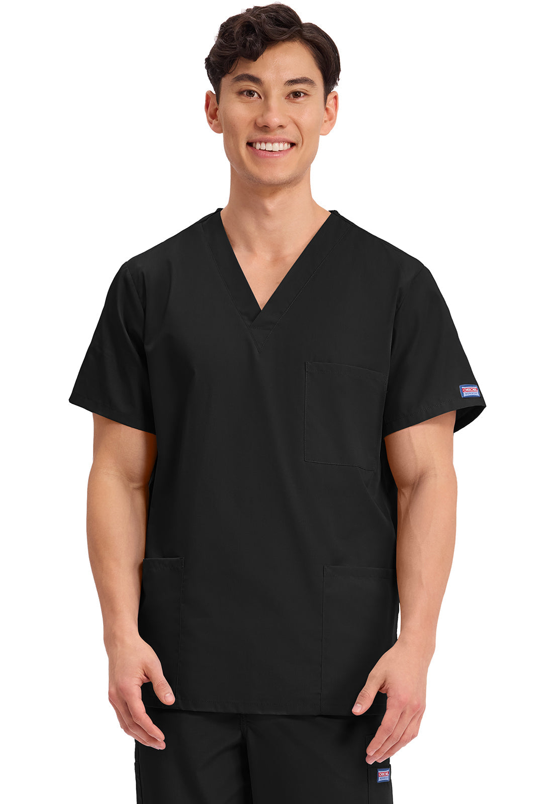Workwear Originals 4876 Unisex Unisex V-Neck Scrub Top Black