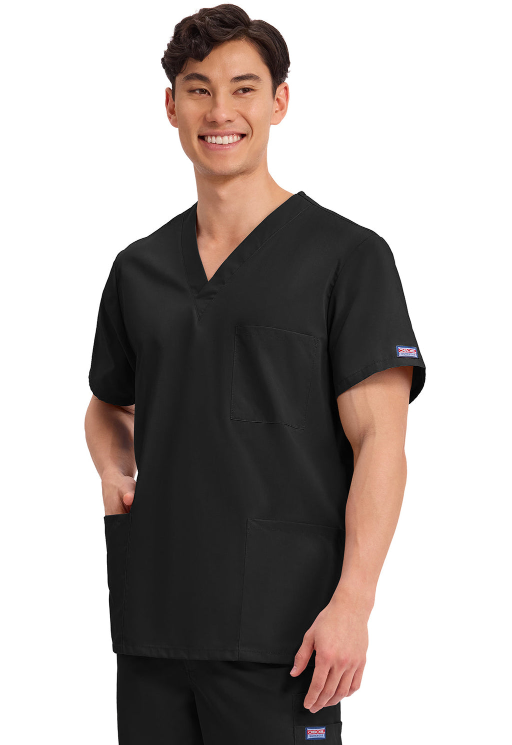 Workwear Originals 4876 Unisex Unisex V-Neck Scrub Top Black