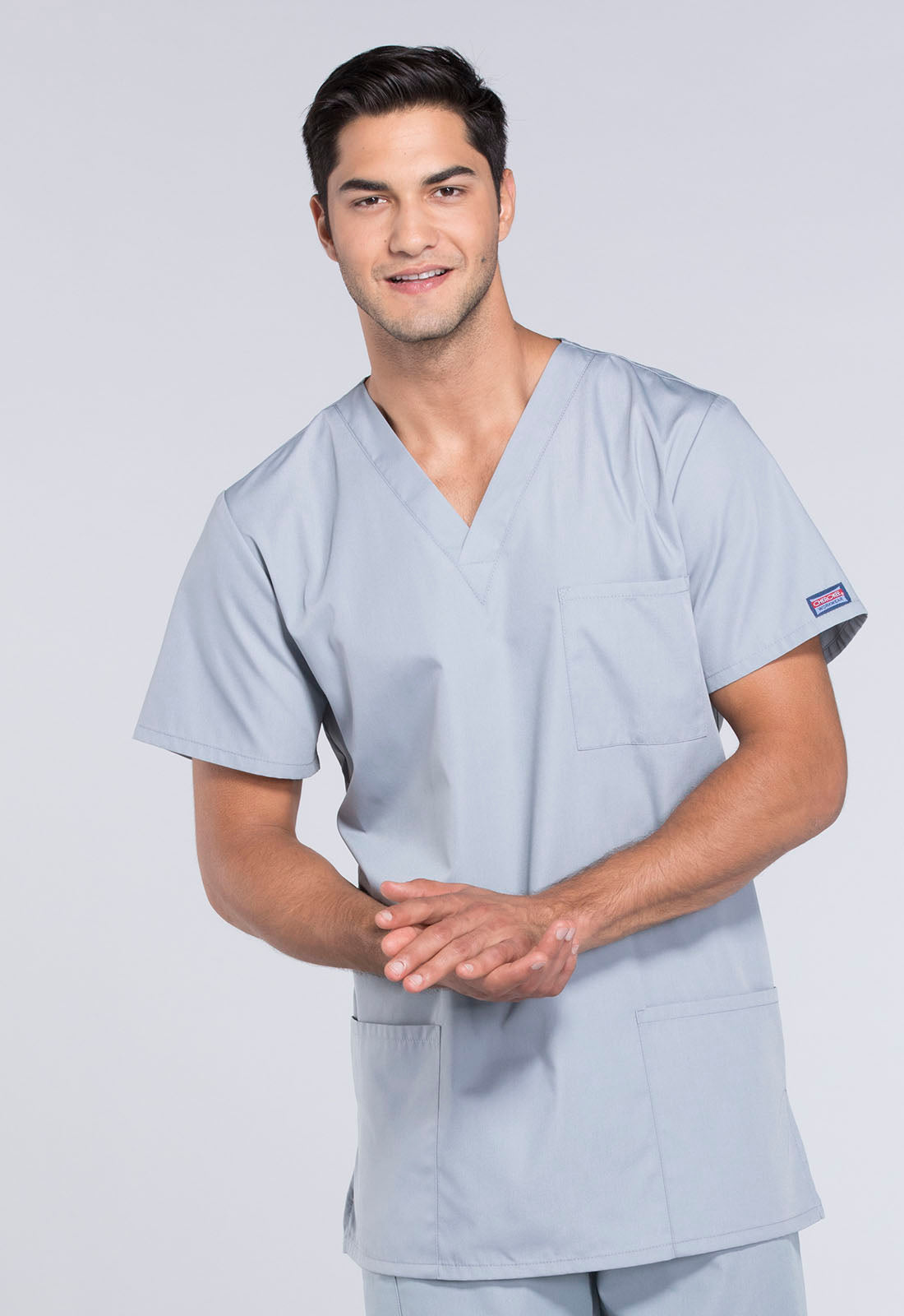 Workwear Originals 4876 Unisex Unisex V-Neck Scrub Top Grey