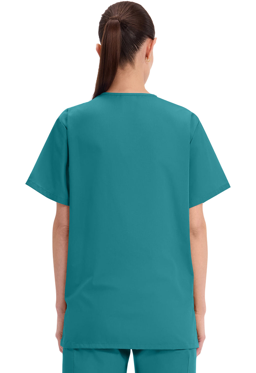 Workwear Originals 4876 Unisex Unisex V-Neck Scrub Top Teal Blue