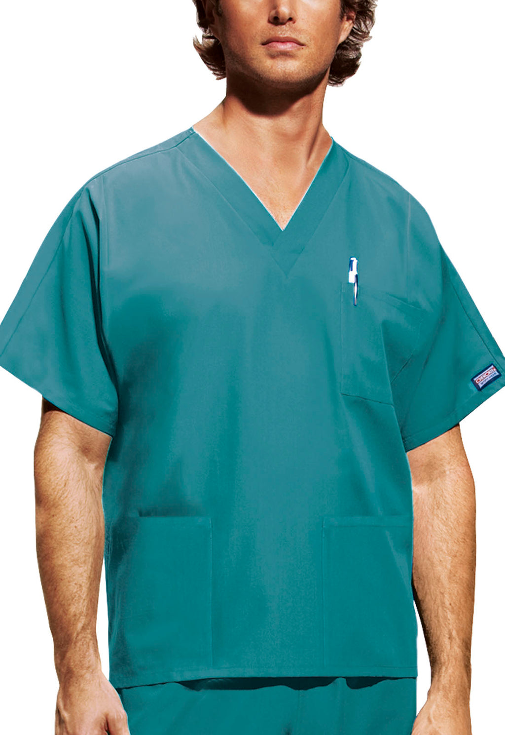 Workwear Originals 4876 Unisex Unisex V-Neck Scrub Top Teal Blue