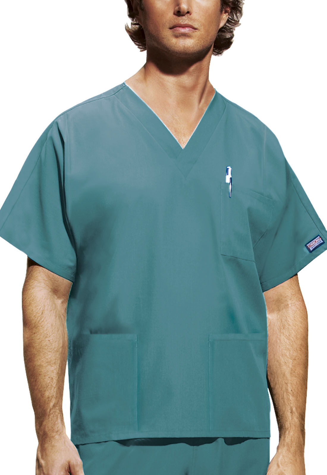 Workwear Originals 4876 Unisex Unisex V-Neck Scrub Top Teal Blue