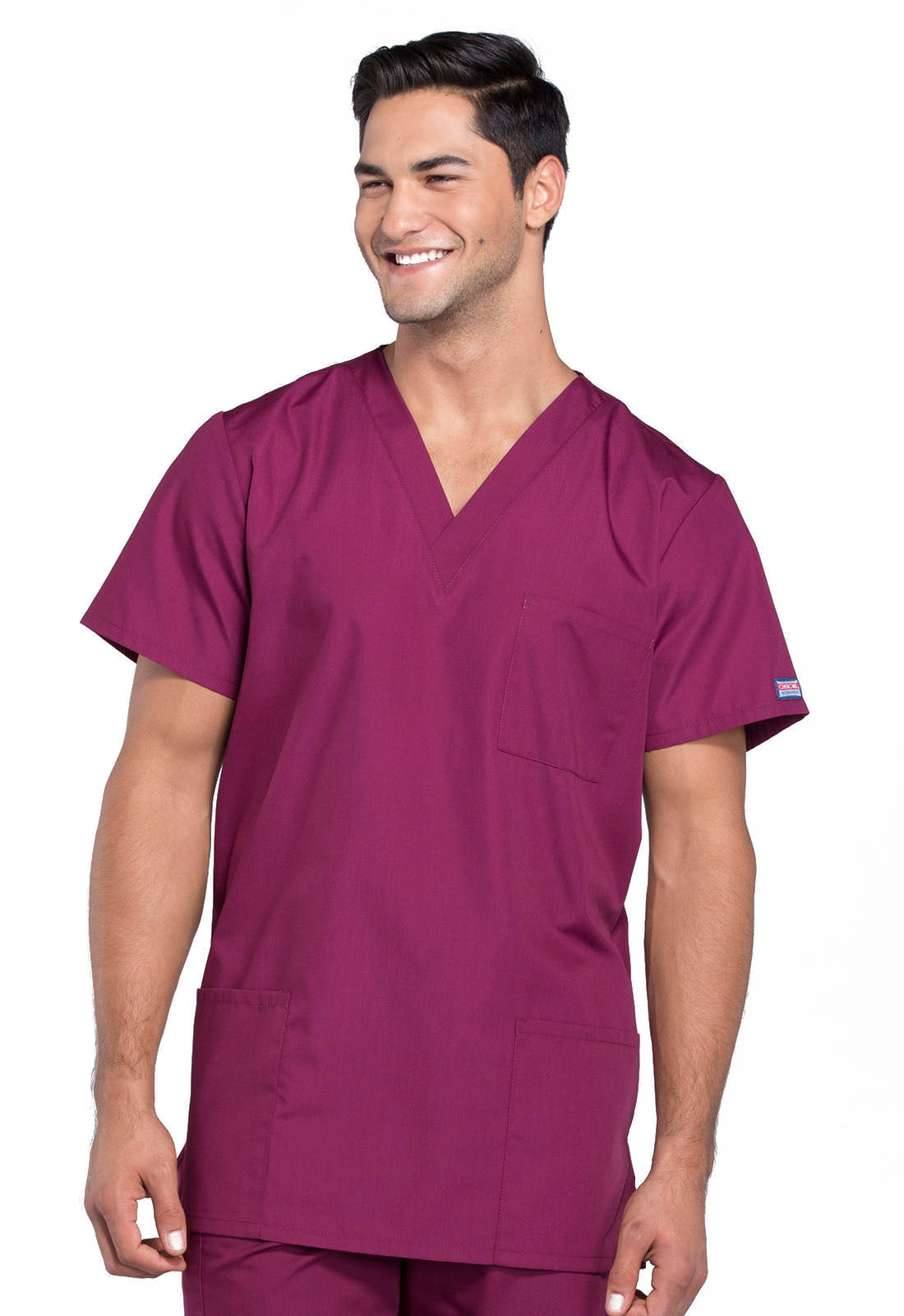 Workwear Originals 4876 Unisex Unisex V-Neck Scrub Top Wine