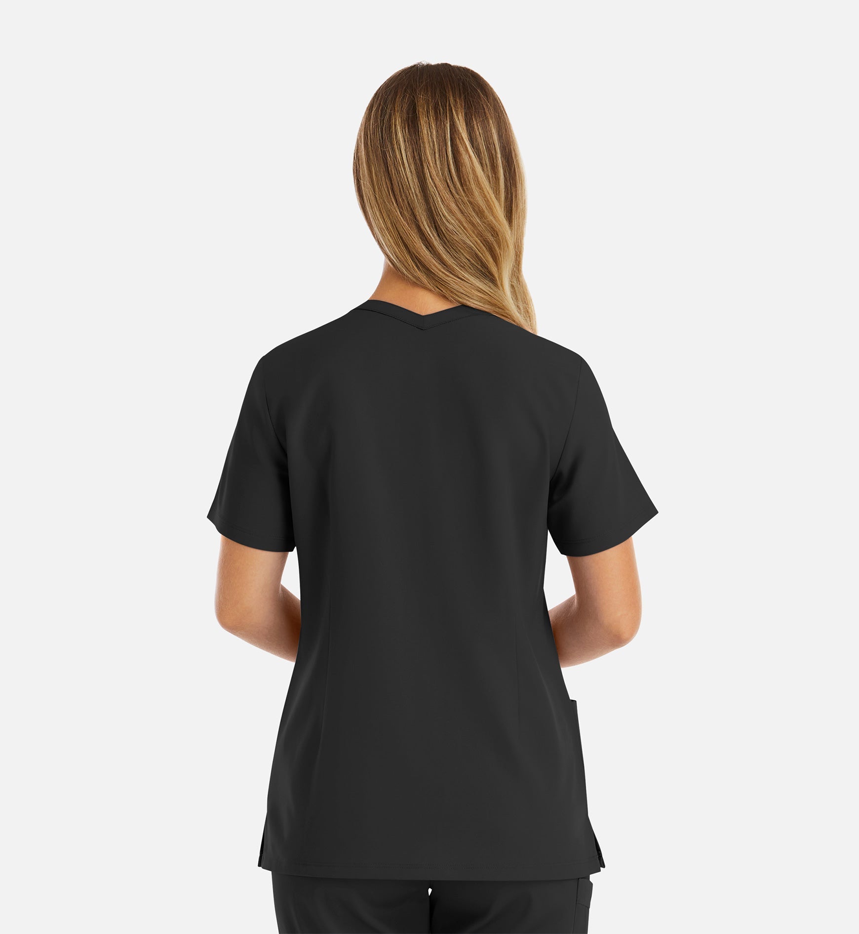 Momentum 5001 Women's Double V-Neck Top Black