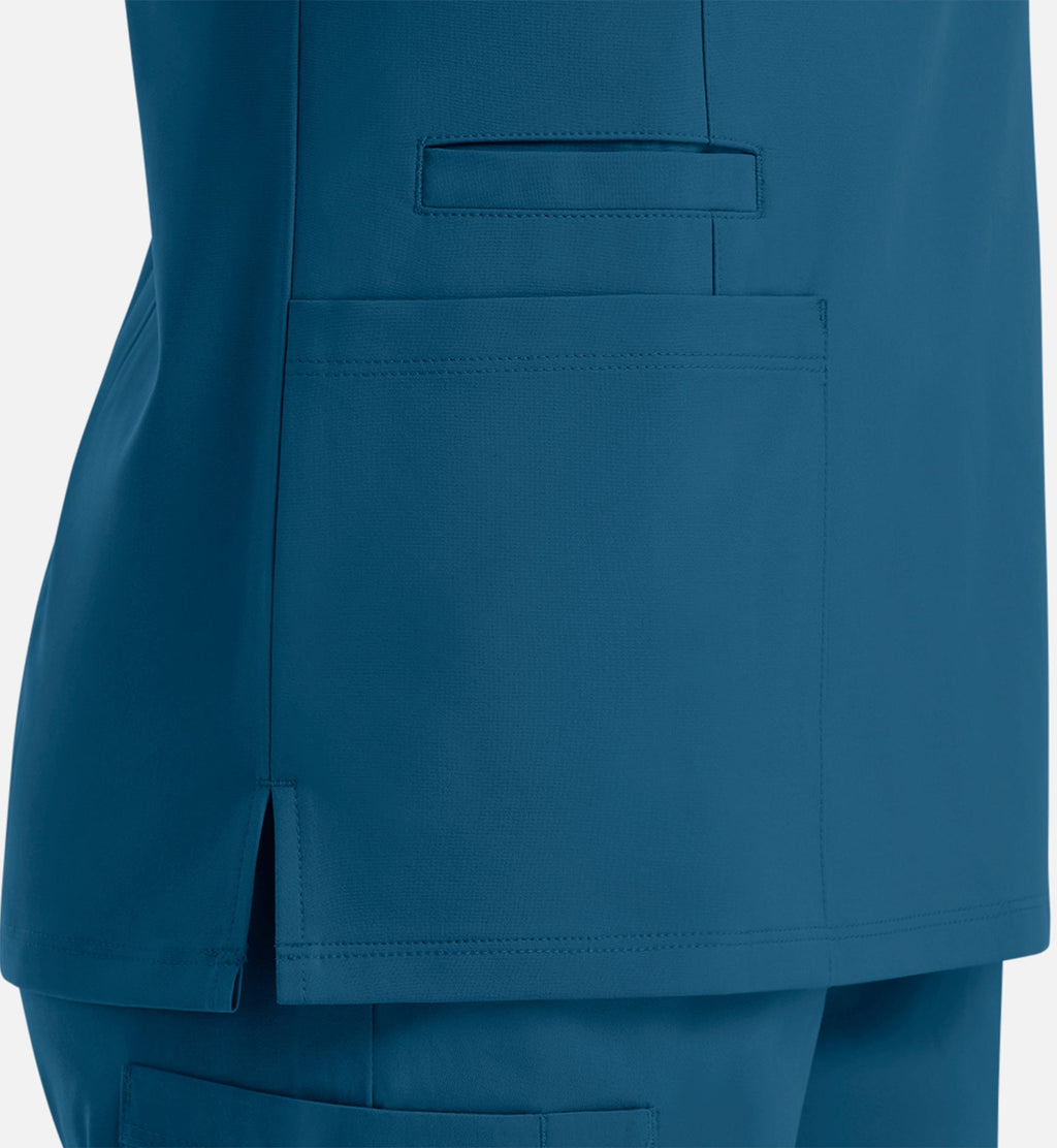 Momentum 5001 Women's Double V-Neck Top Caribbean Blue