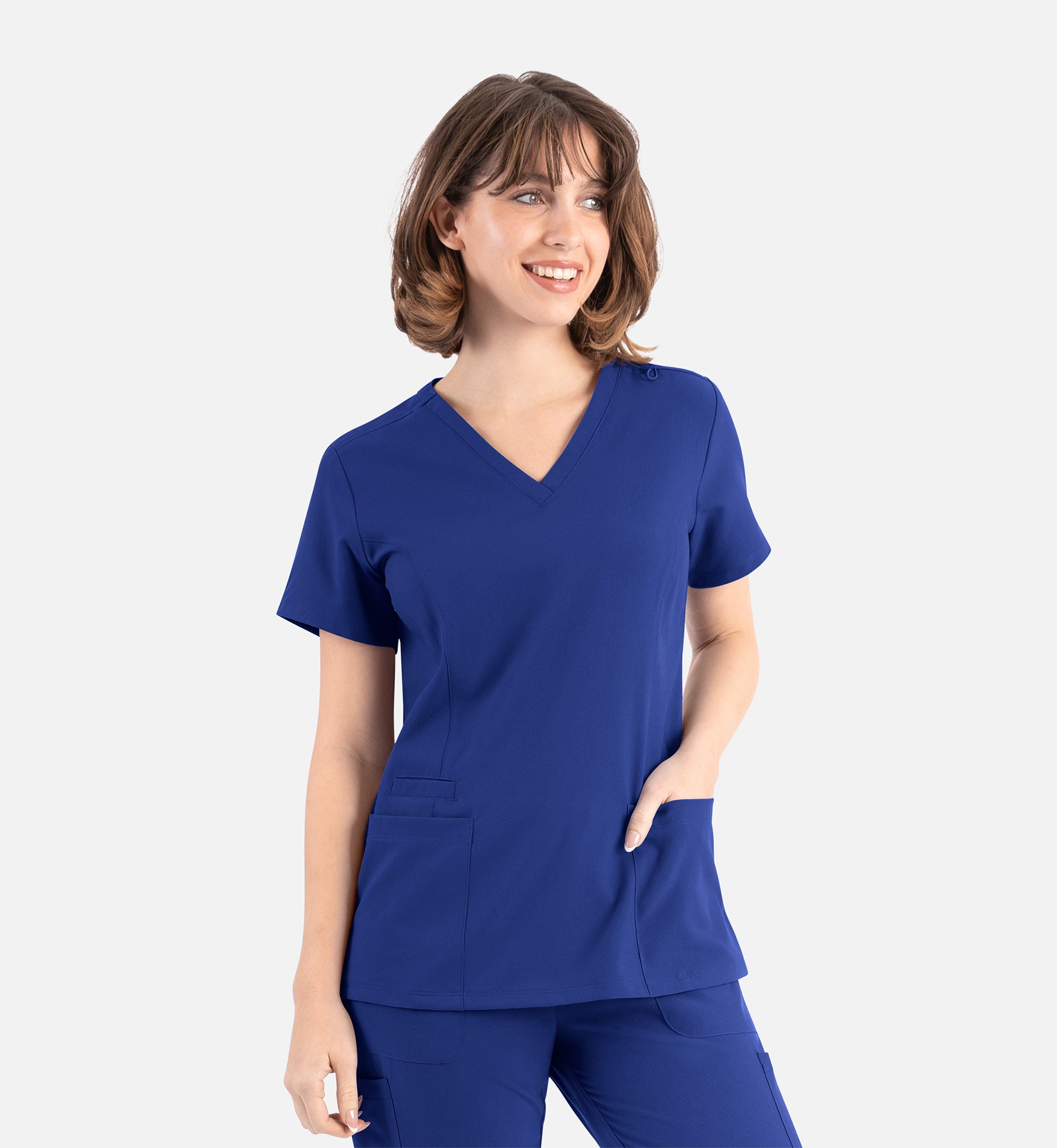 Momentum 5001 Women's Double V-Neck Top Galaxy Blue