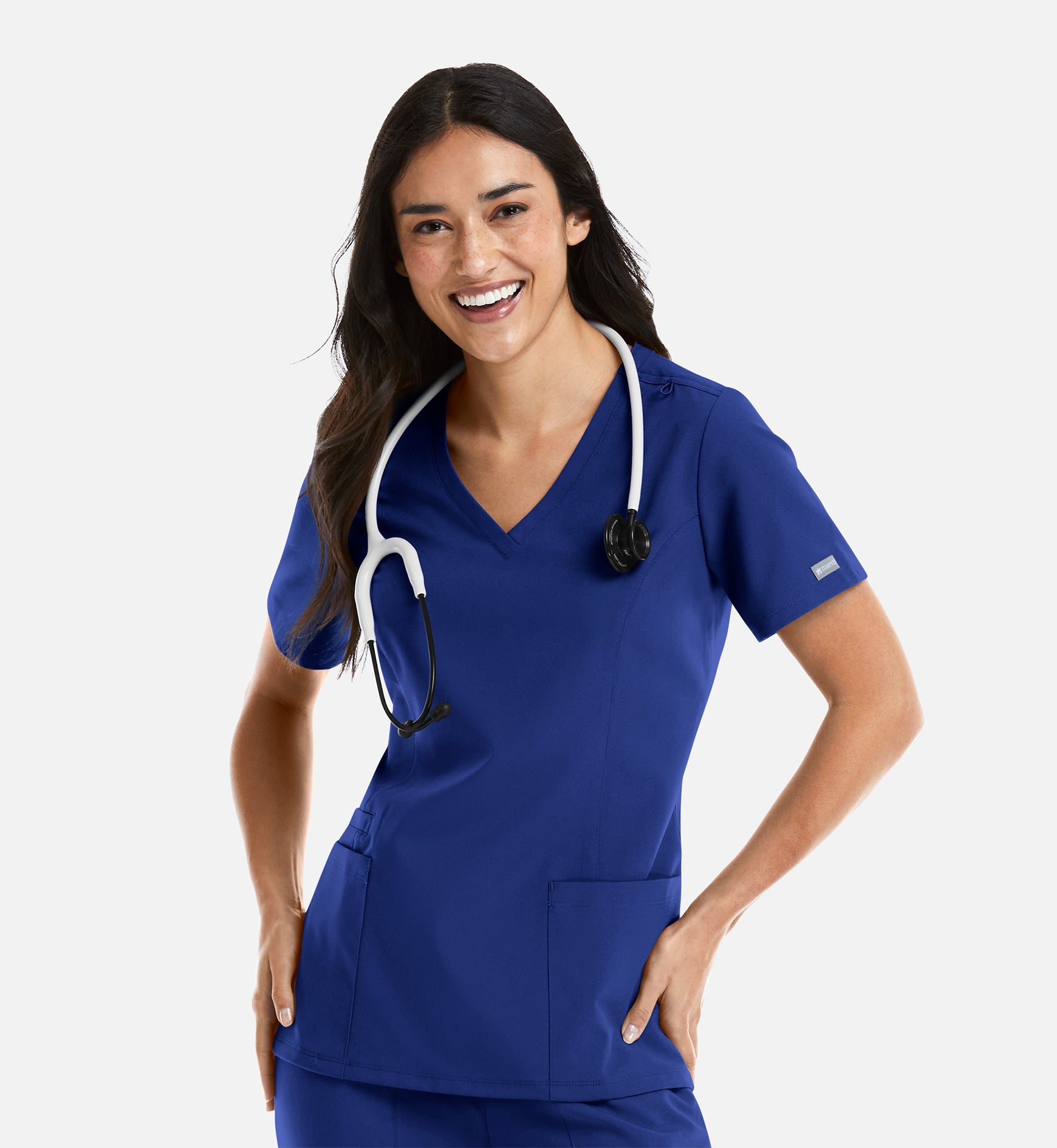 Momentum 5001 Women's Double V-Neck Top Galaxy Blue