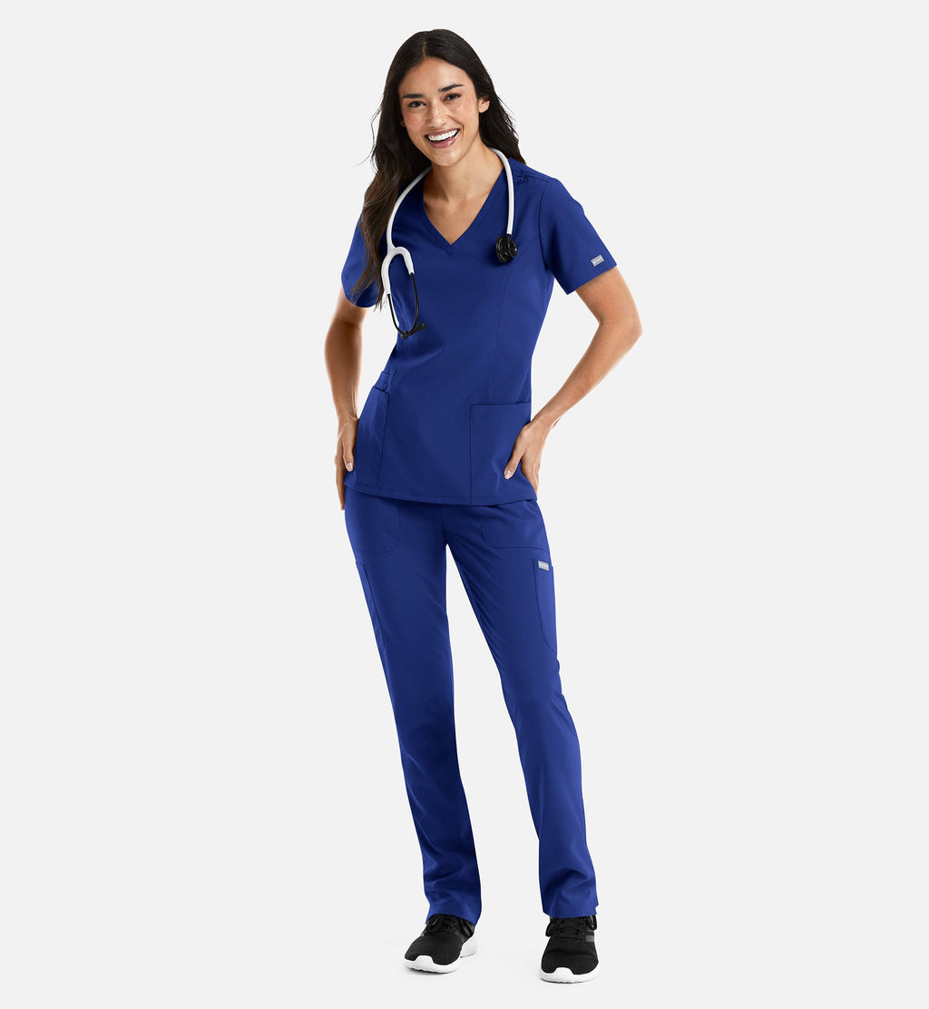 Momentum 5001 Women's Double V-Neck Top Galaxy Blue