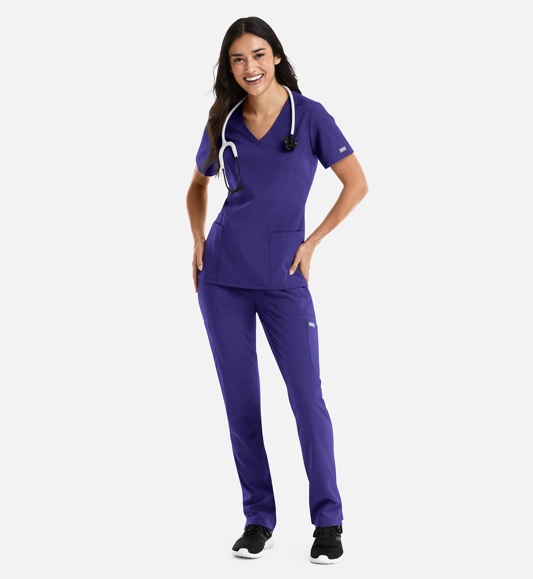 Momentum 5001 Women's Double V-Neck Top Grape