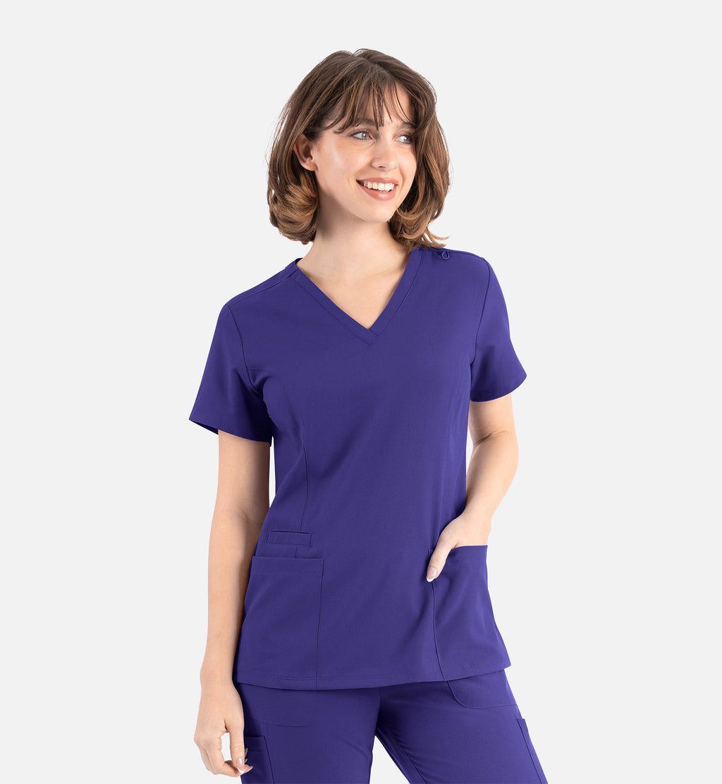 Momentum 5001 Women's Double V-Neck Top Grape