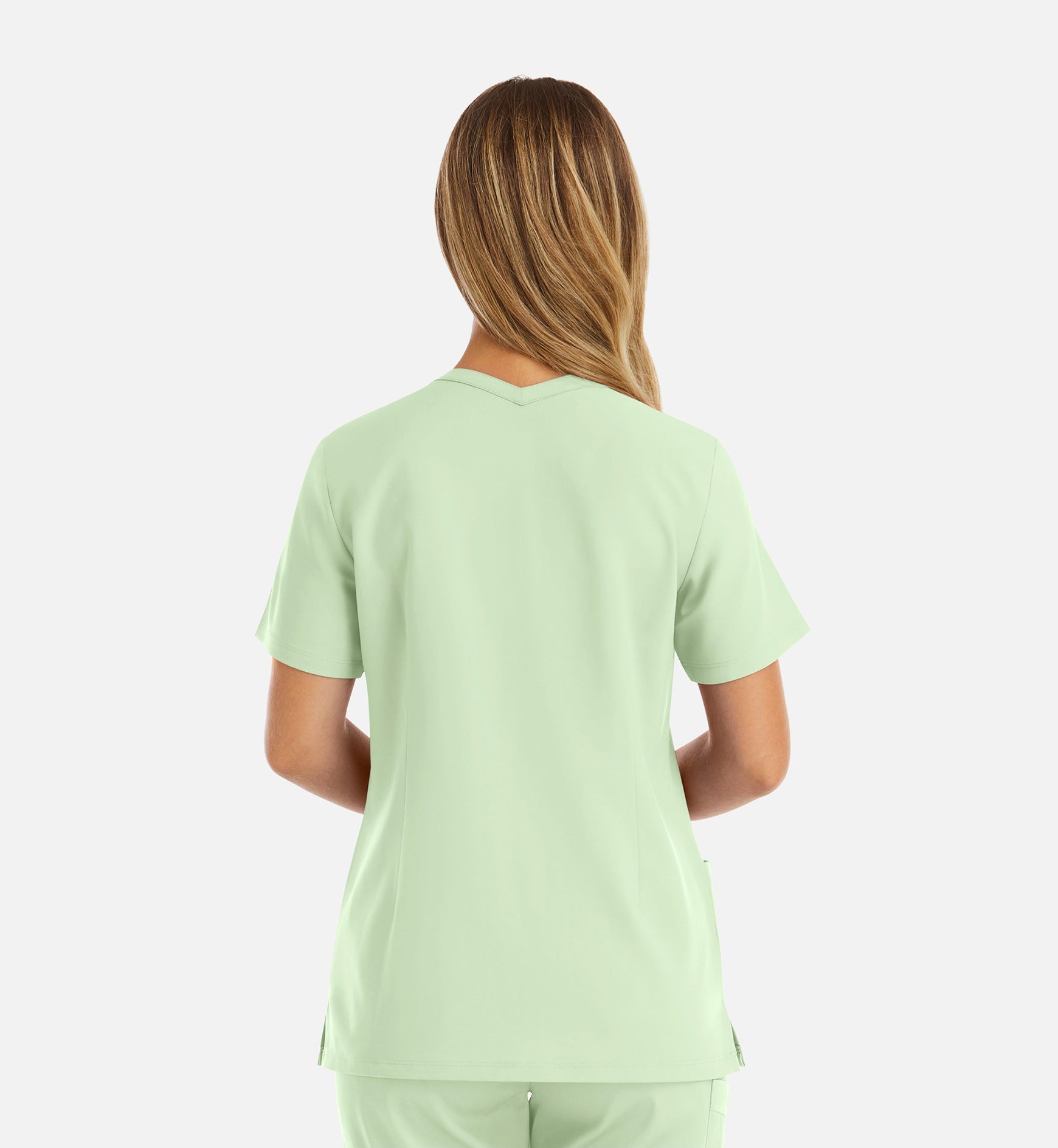 Momentum 5001 Womens Double V-Neck Top Honeydew