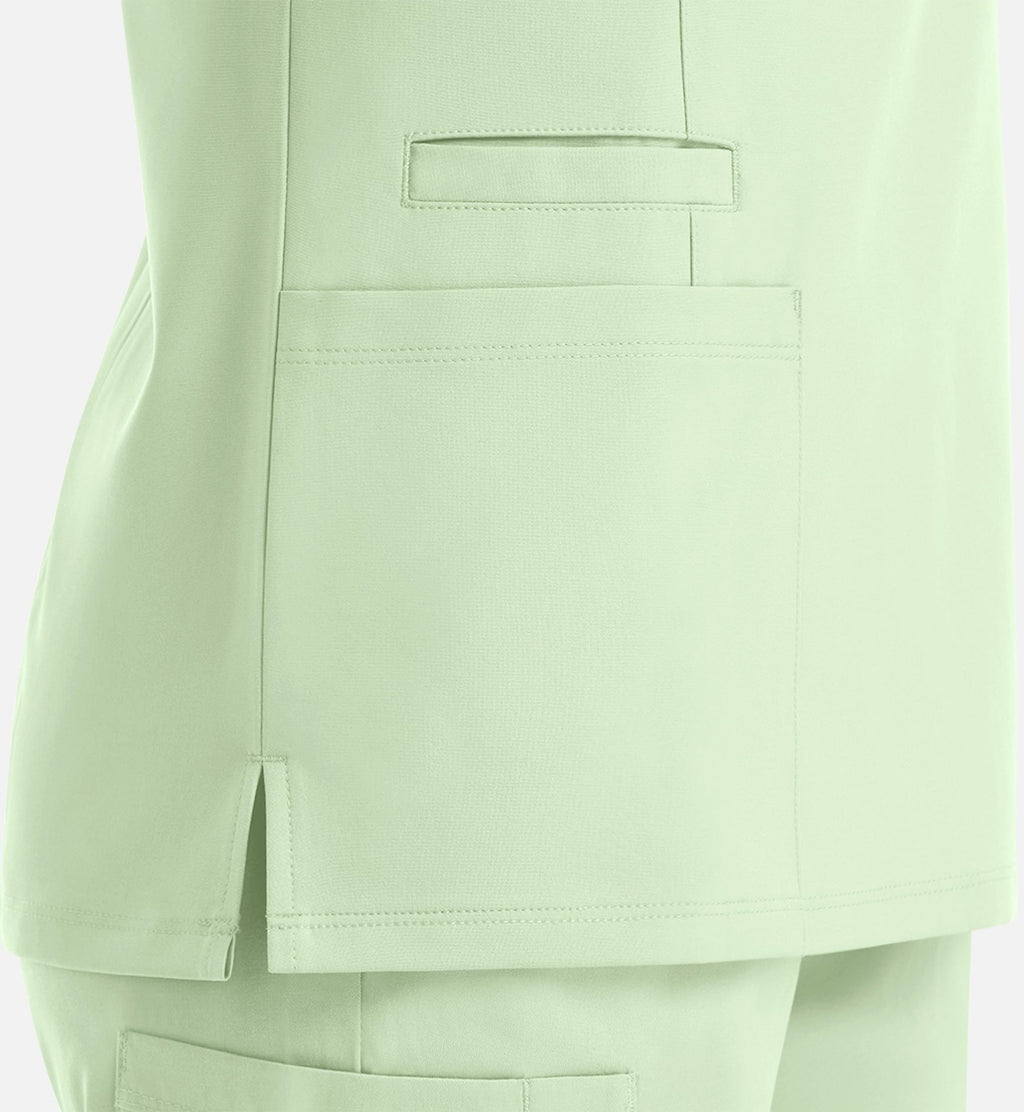 Momentum 5001 Womens Double V-Neck Top Honeydew