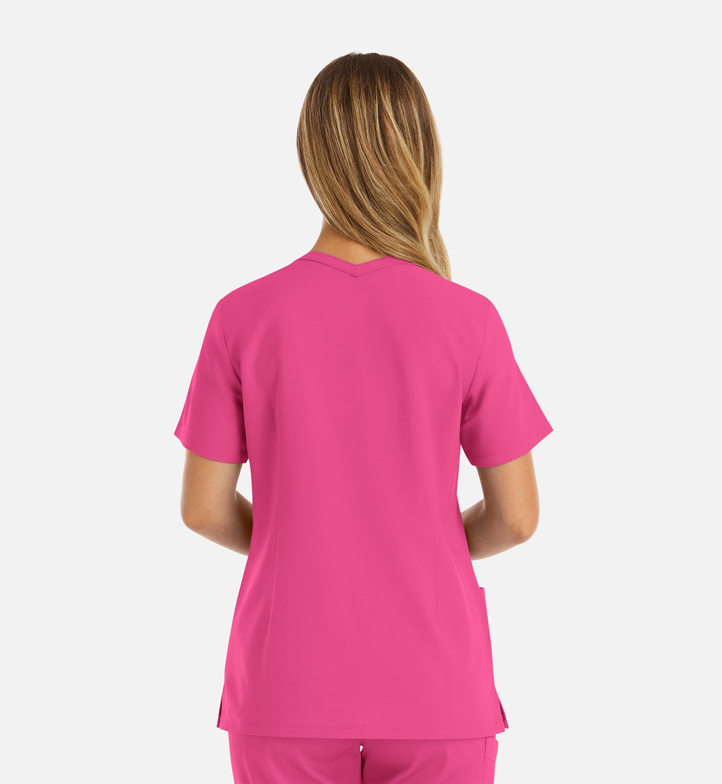 Momentum 5001 Women's Double V-Neck Top Hot Pink