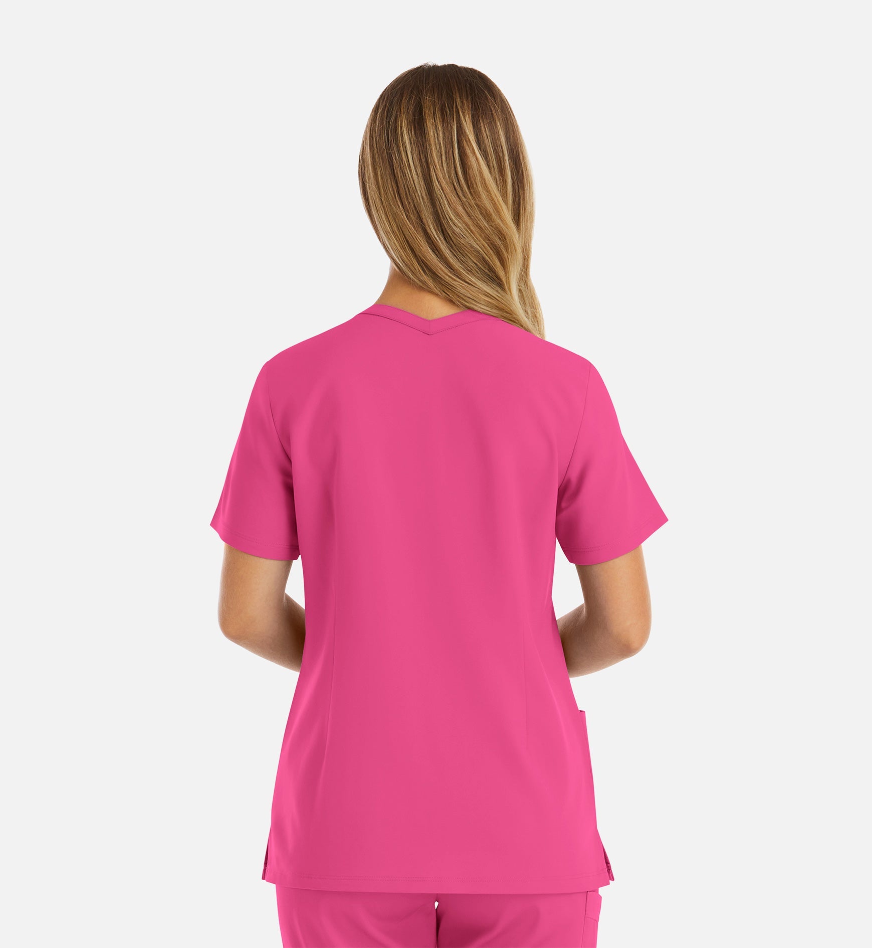 Momentum 5001 Women's Double V-Neck Top Hot Pink