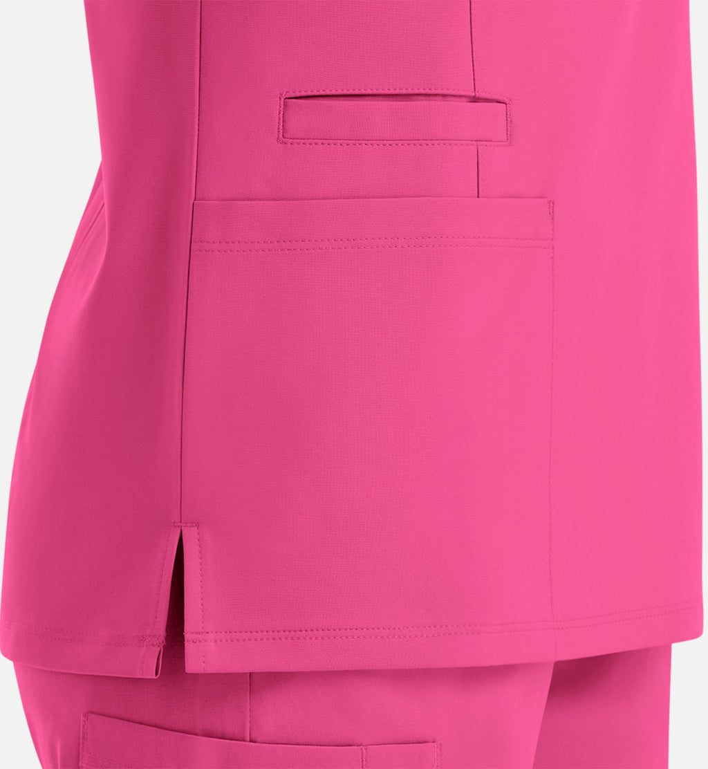 Momentum 5001 Women's Double V-Neck Top Hot Pink
