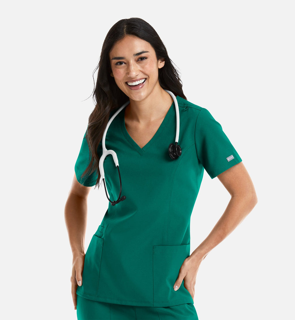 Momentum 5001 Women's Double V-Neck Top Hunter