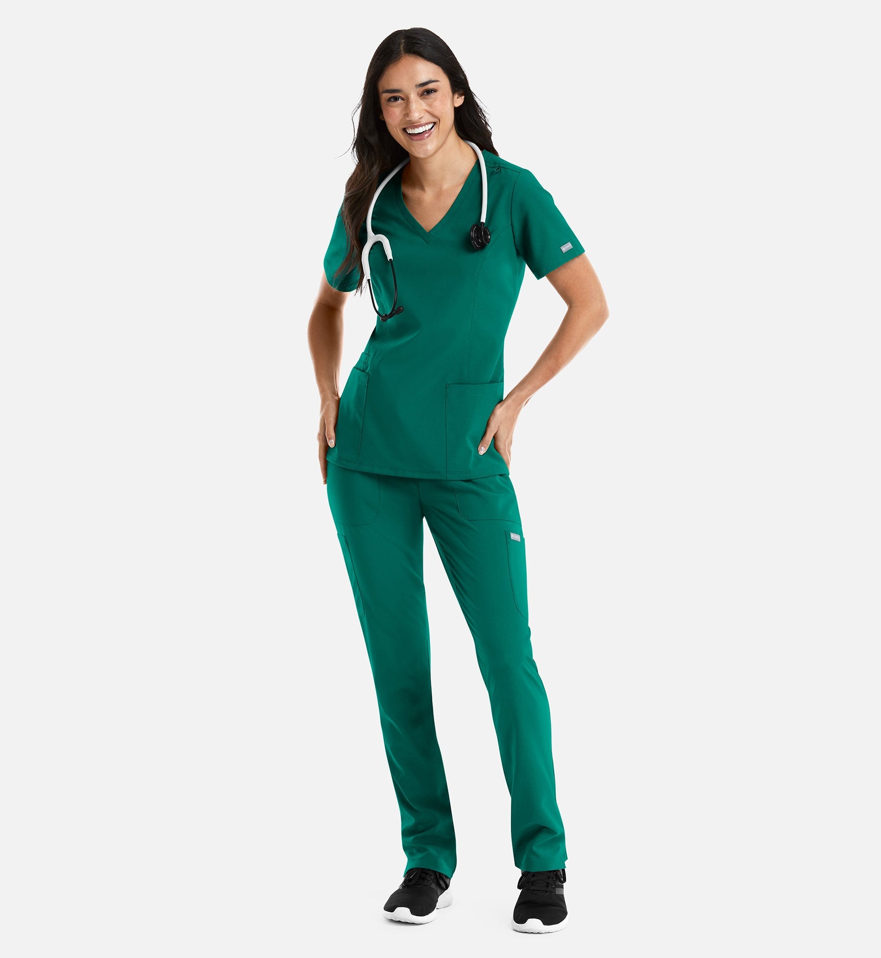 Momentum 5001 Women's Double V-Neck Top Hunter