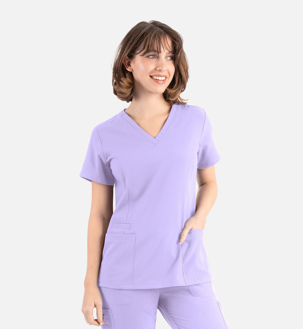 Momentum 5001 Women's Double V-Neck Top Lavender