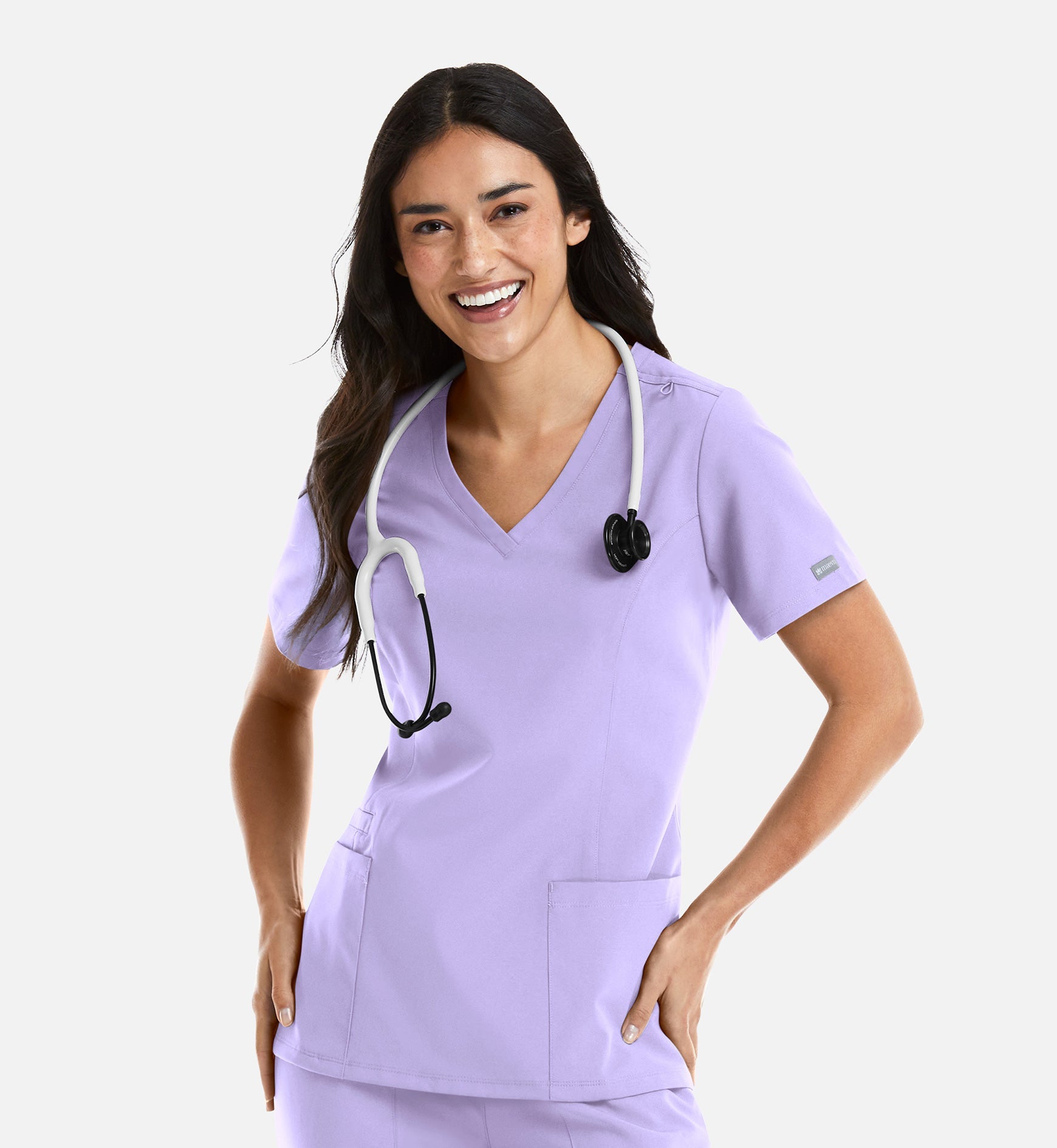 Momentum 5001 Women's Double V-Neck Top Lavender