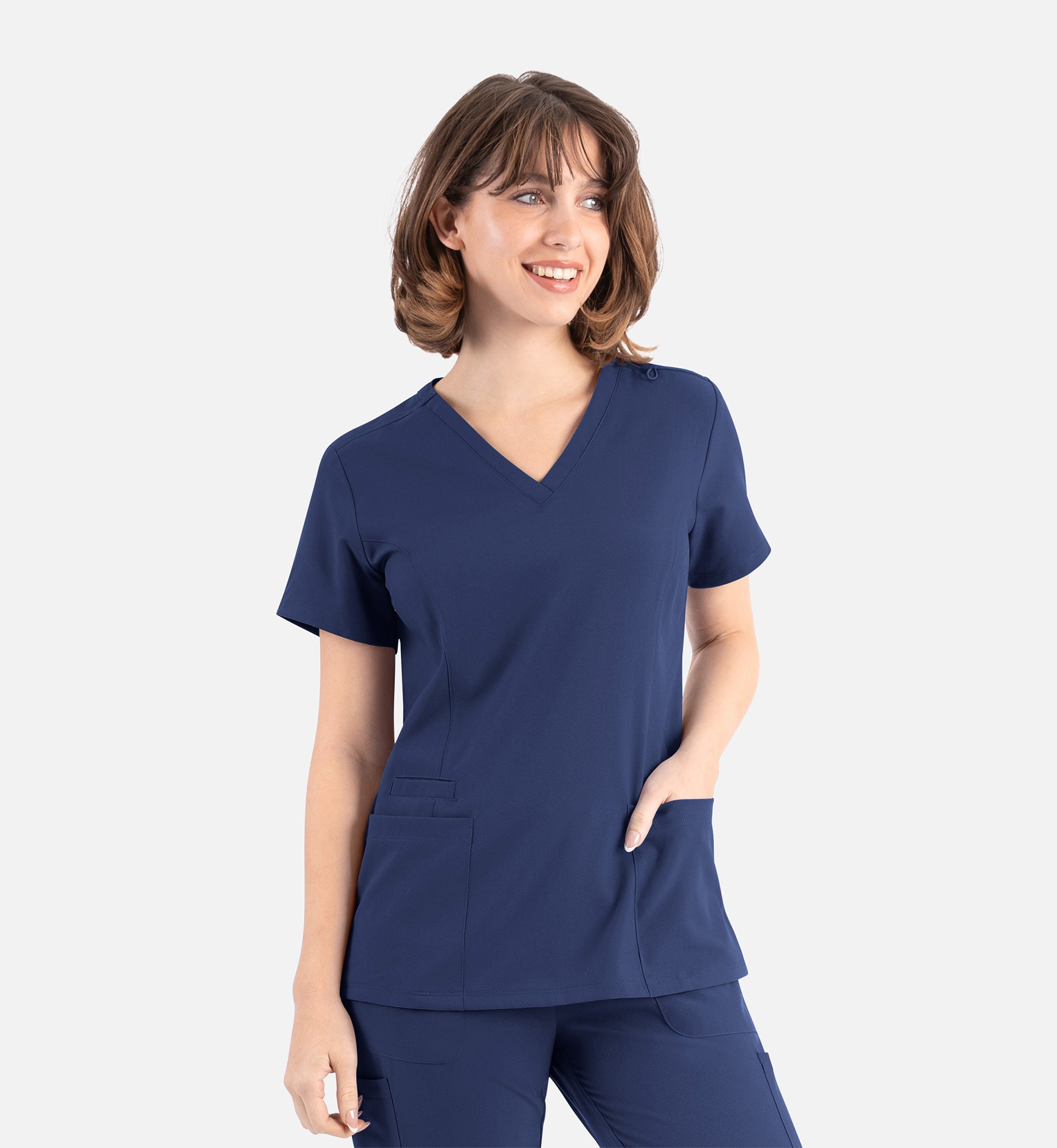 Momentum 5001 Women's Double V-Neck Top Navy