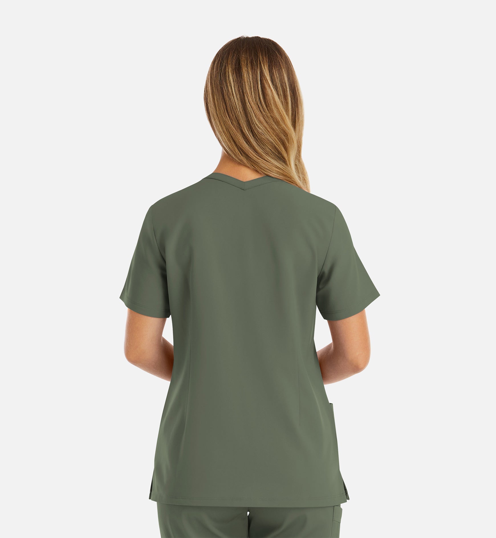 Momentum 5001 Women's Double V-Neck Top Olive