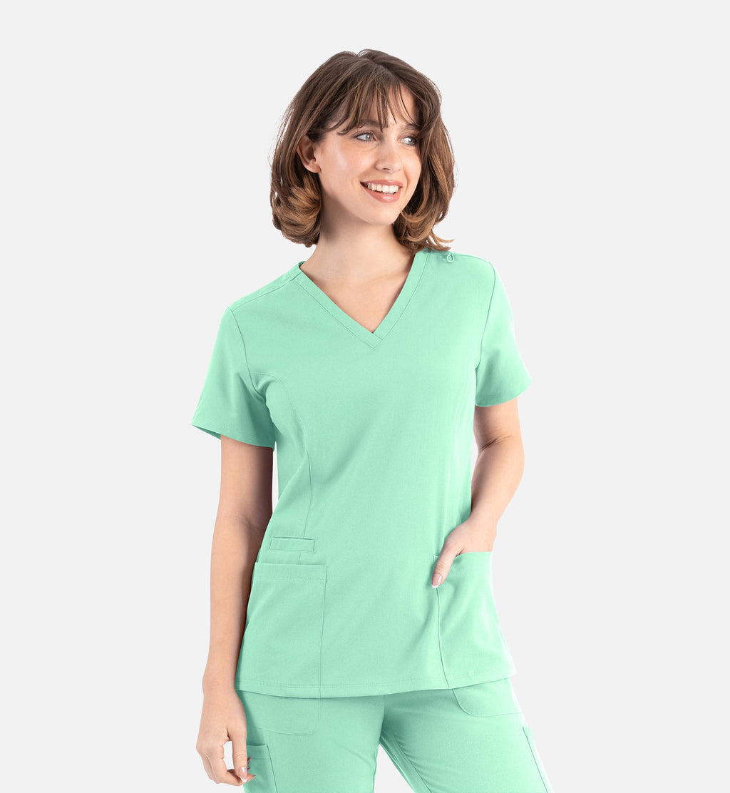 Momentum 5001 Women's Double V-Neck Top Opal