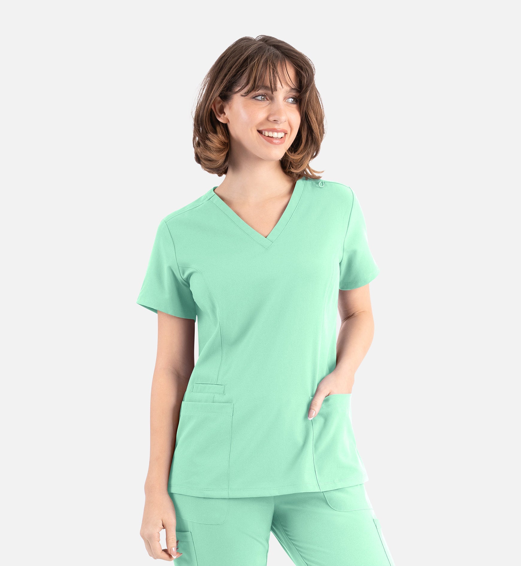 Momentum 5001 Women's Double V-Neck Top Opal