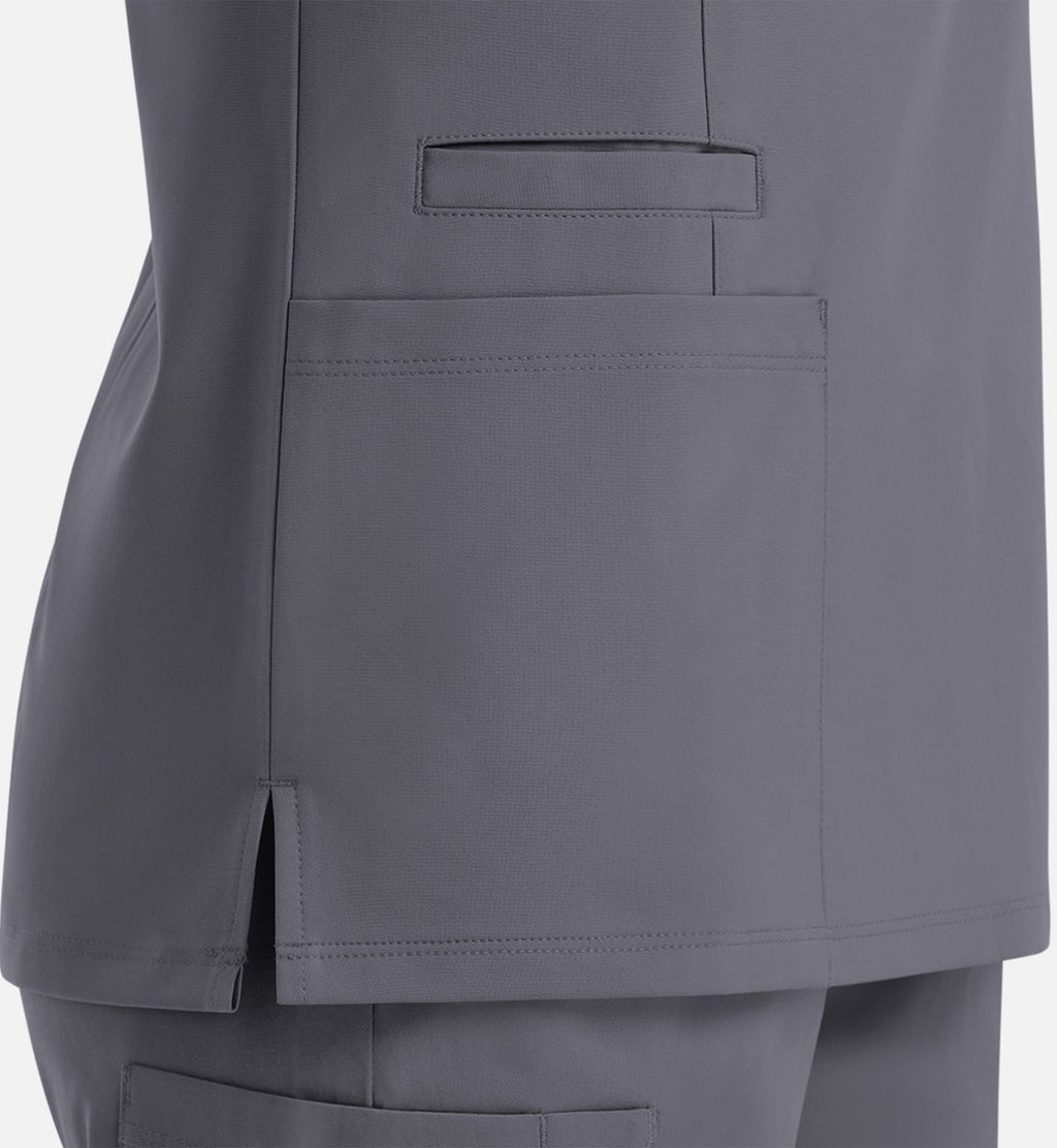 Momentum 5001 Women's Double V-Neck Top Pewter